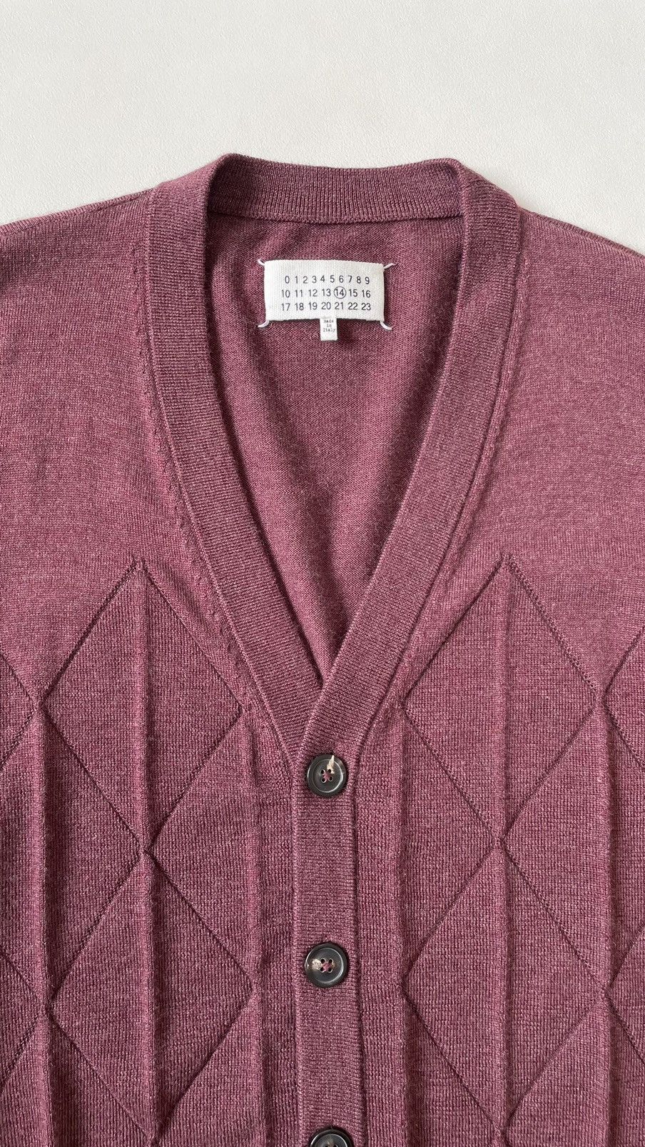 Maison Margiela A/W 12 Diamond Pattern Wool Cardigan Size US M / EU 48-50 / 2 - 7 Thumbnail
