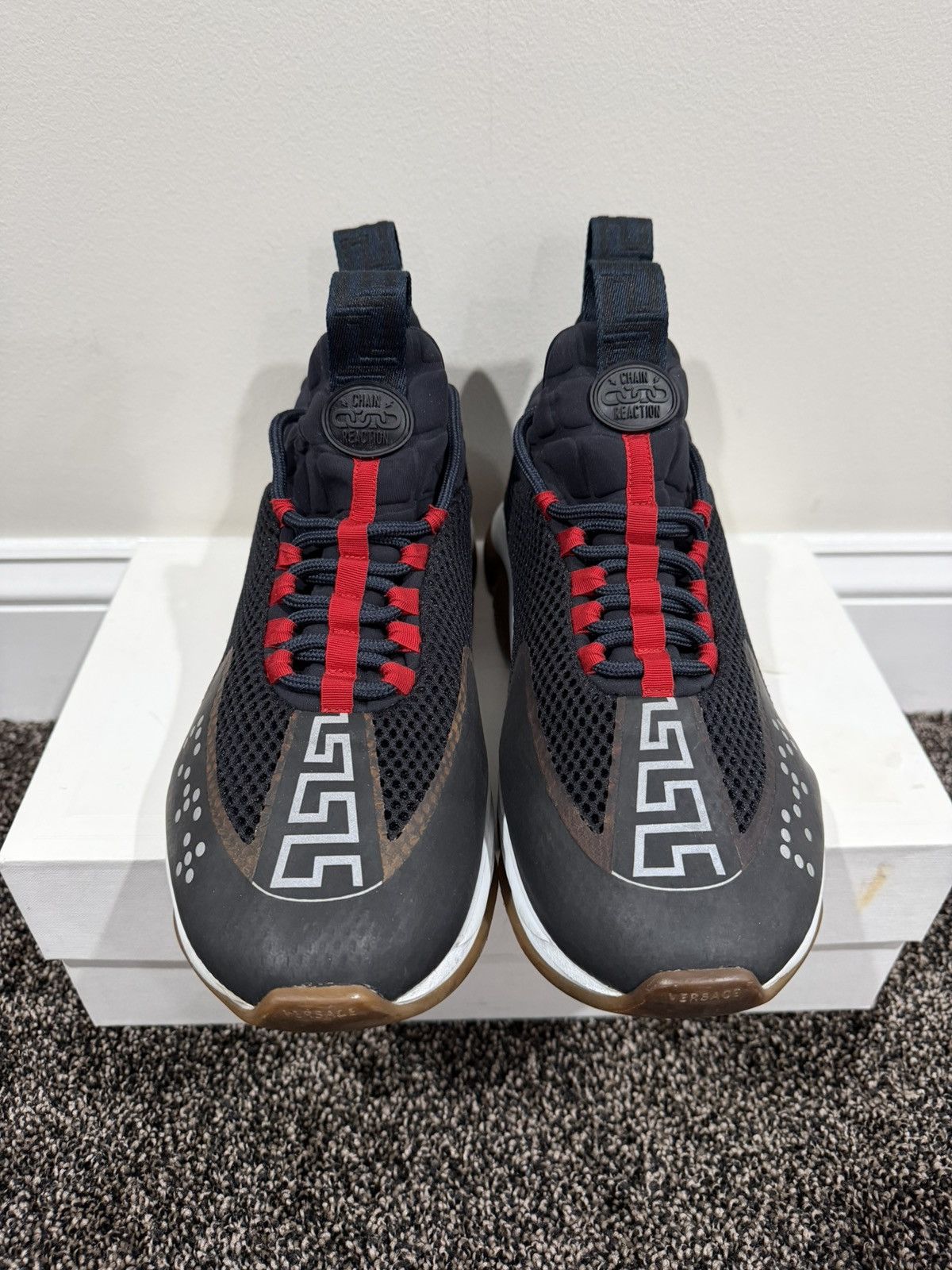 Versace Versace Chain Reaction Black / Red Sneakers Shoes Size US 11 / EU 44 - 3 Thumbnail
