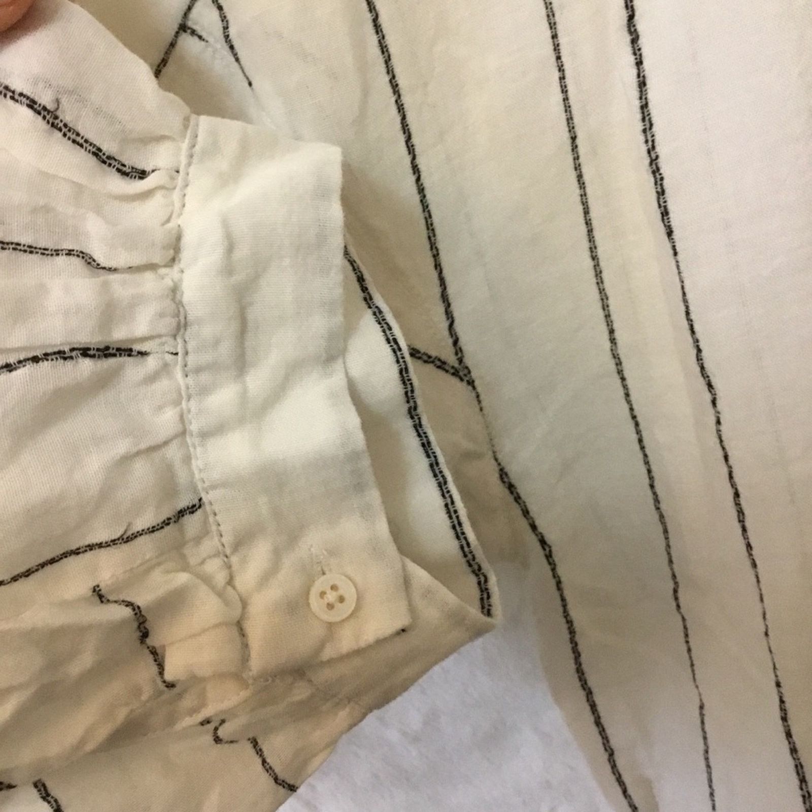 Joie Joie White and Black Striped Peasant Tassel Top Size M / US 6-8 / IT 42-44 - 7 Thumbnail