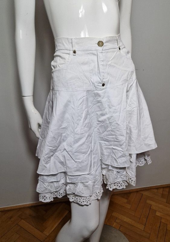 Japanese Brand × Vintage vintage white lace bondage mini skirt Size 27" / US 4 / IT 40 - 5 Thumbnail