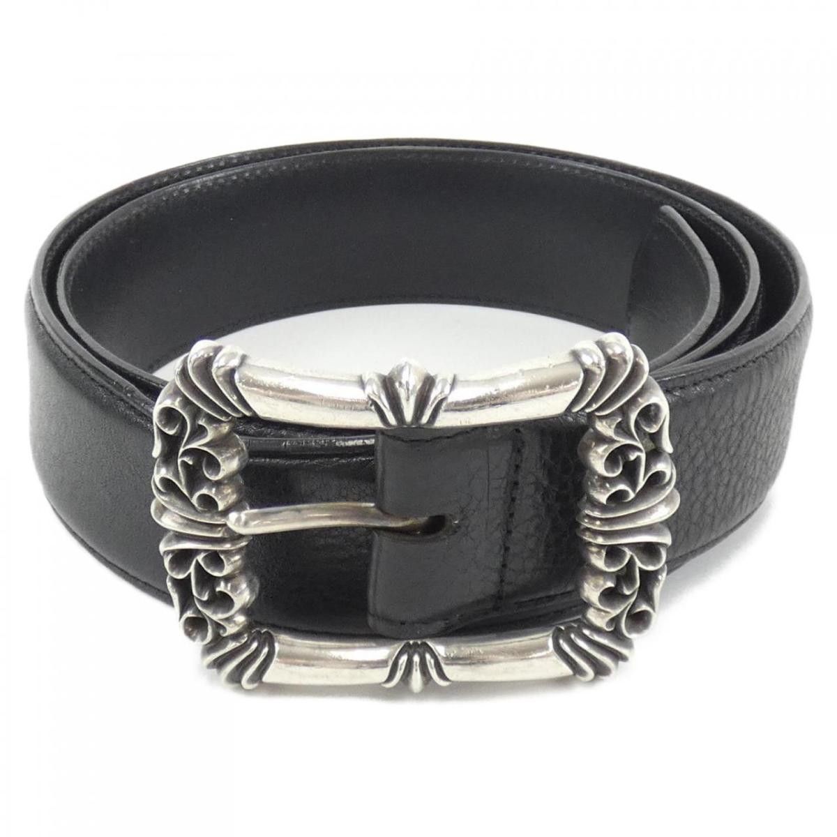image of Chrome Hearts Fleur Belt in Black, Men's