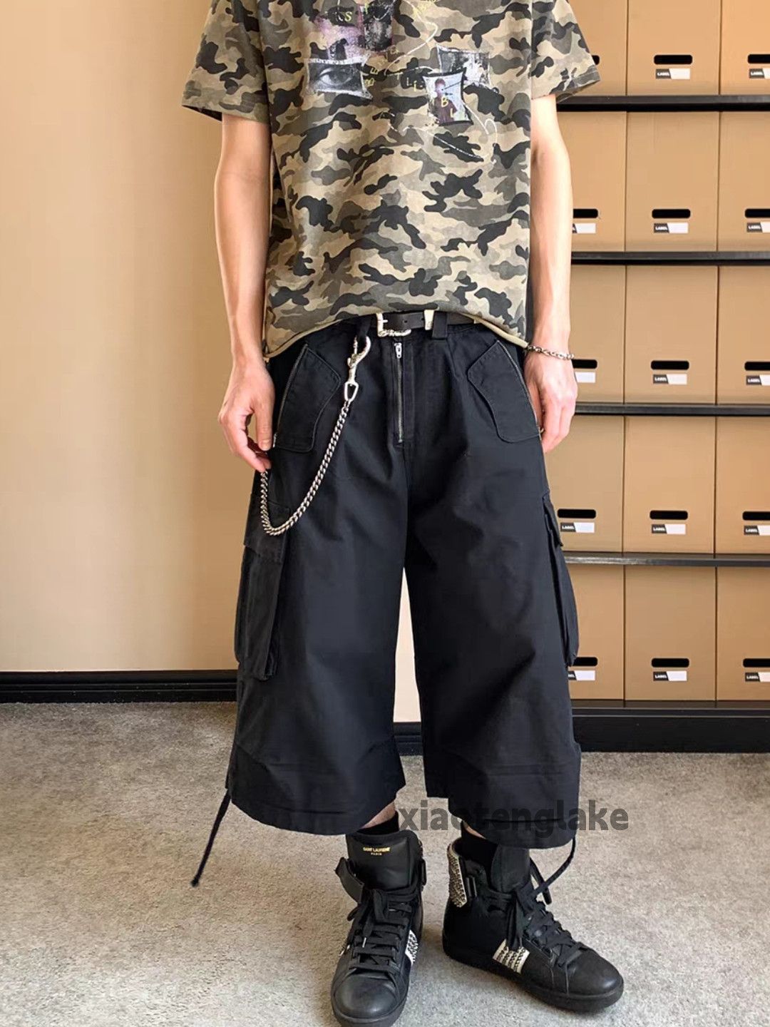 Vintage xtl asaprocky travisscott style loose tactical cargo shorts Size US 30 / EU 46 - 1 Thumbnail