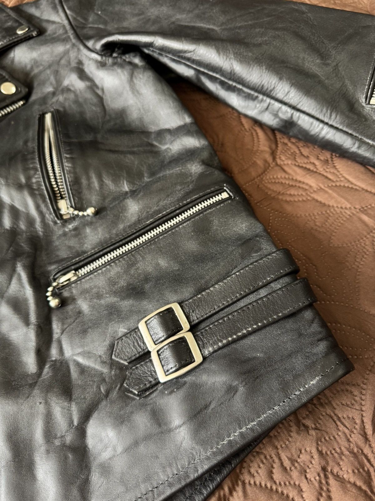 If Six Was Nine HORN WORK TYPE DOUBLE RIDERS JACKET BLACK Size US S / EU 44-46 / 1 - 8 Thumbnail