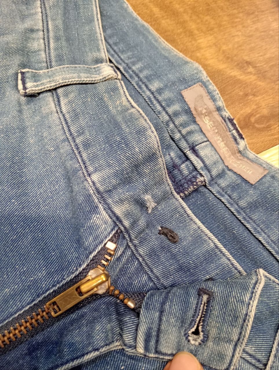 Issey Miyake RARE ISSEY MIYAKE VINTAGE DISTRESSED DENIM TROUSERS PANTS Size US 31 - 8 Thumbnail