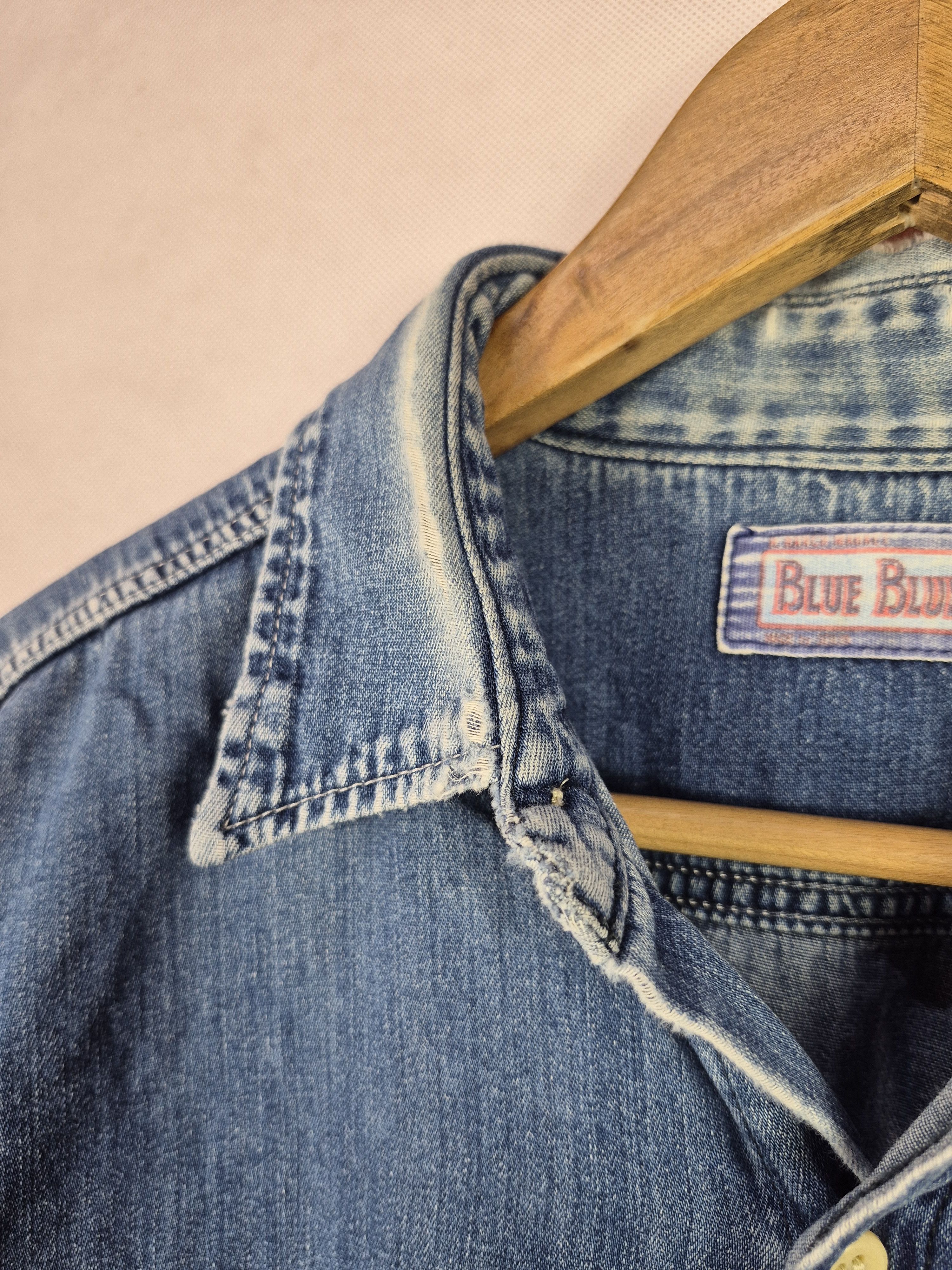 Blue Blue Japan 🔥 Vintage Distressed Blue Blue Japan Button Up Shirt Size US L / EU 52-54 / 3 - 8 Thumbnail
