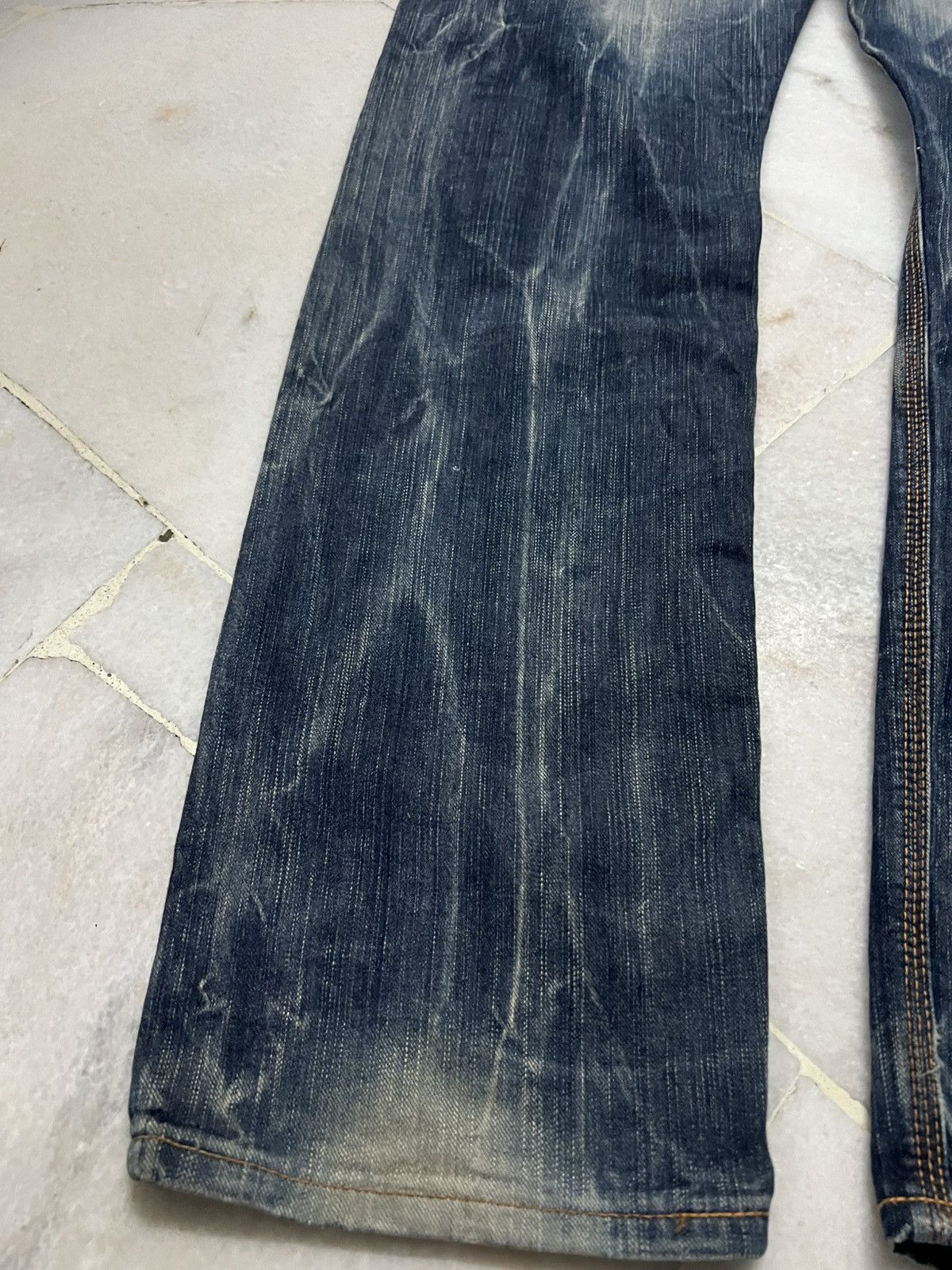 Edwin × If Six Was Nine × Japanese Brand 💥Flare💥 Edwin Exclusive Vintage XV Distress Mud Wash Jean Size US 34 / EU 50 - 14 Thumbnail