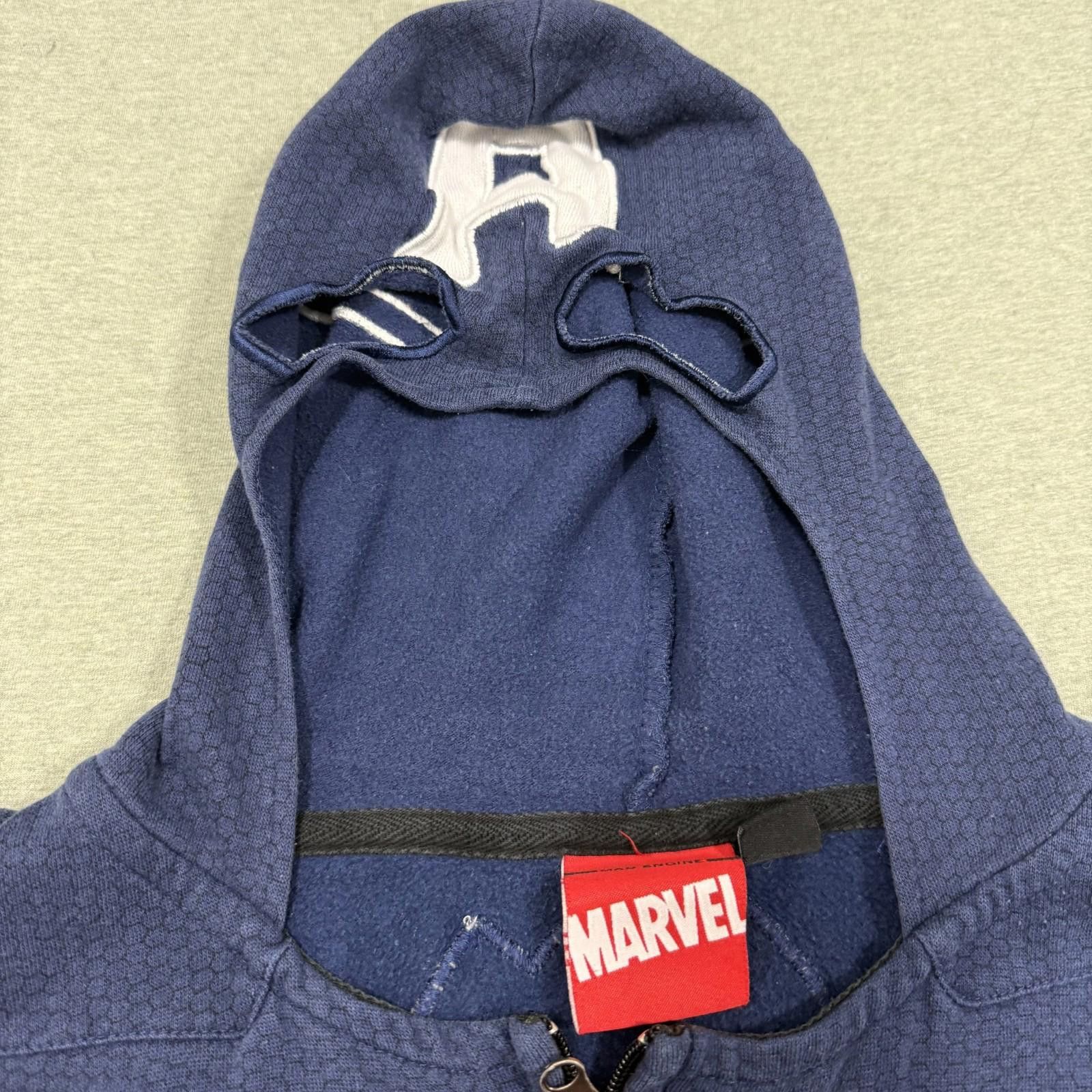 Marvel Comics Captain America Marvel Zip Hoodie Sweatshirt Mask Men's Lg Size US L / EU 52-54 / 3 - 3 Thumbnail