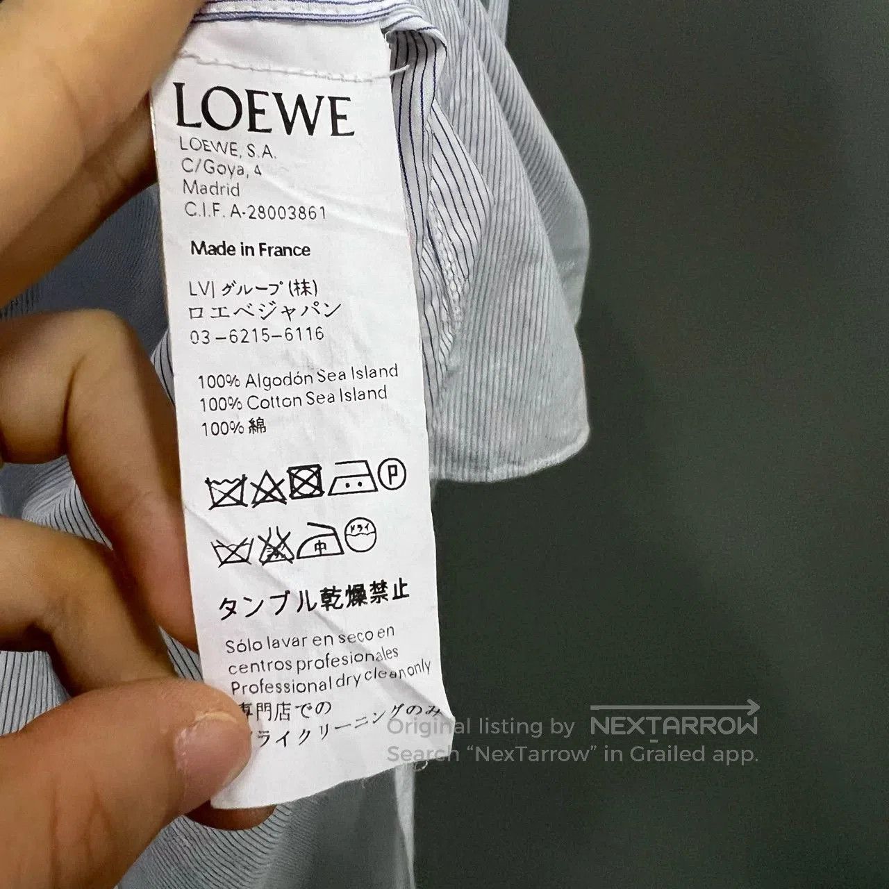 Loewe LOEWE Pinstripe Asymmetric Shirt Dress. Size XS / US 0-2 / IT 36-38 - 4 Thumbnail