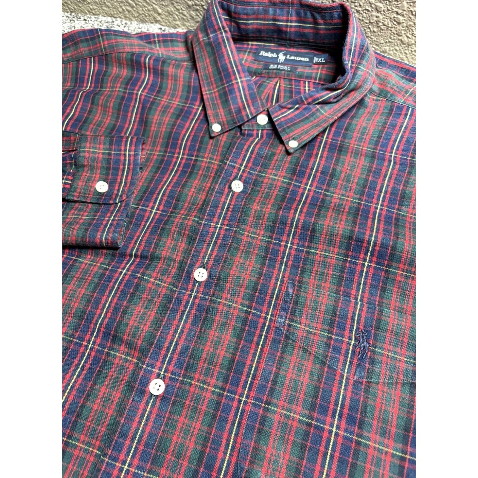 Ralph Lauren VINTAGE Ralph Lauren BIG SHIRT Mens 2XL Red Plaid Oxford Y2K Oversized Fit Button-Up Collar-Down Embroidered Logo Size US XXL / EU 58 / 5 - 5 Thumbnail