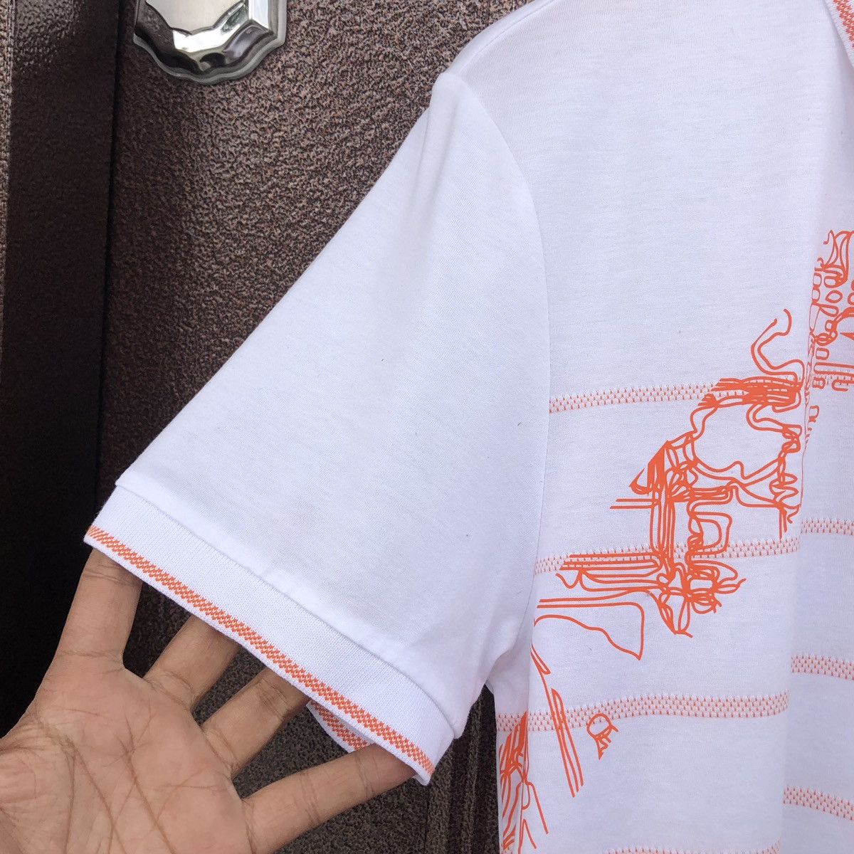 Hugo Boss HUGO BOSS ATHLEISURE Hugo Boss Polo Shirt White & Orange Size US M / EU 48-50 / 2 - 4 Thumbnail
