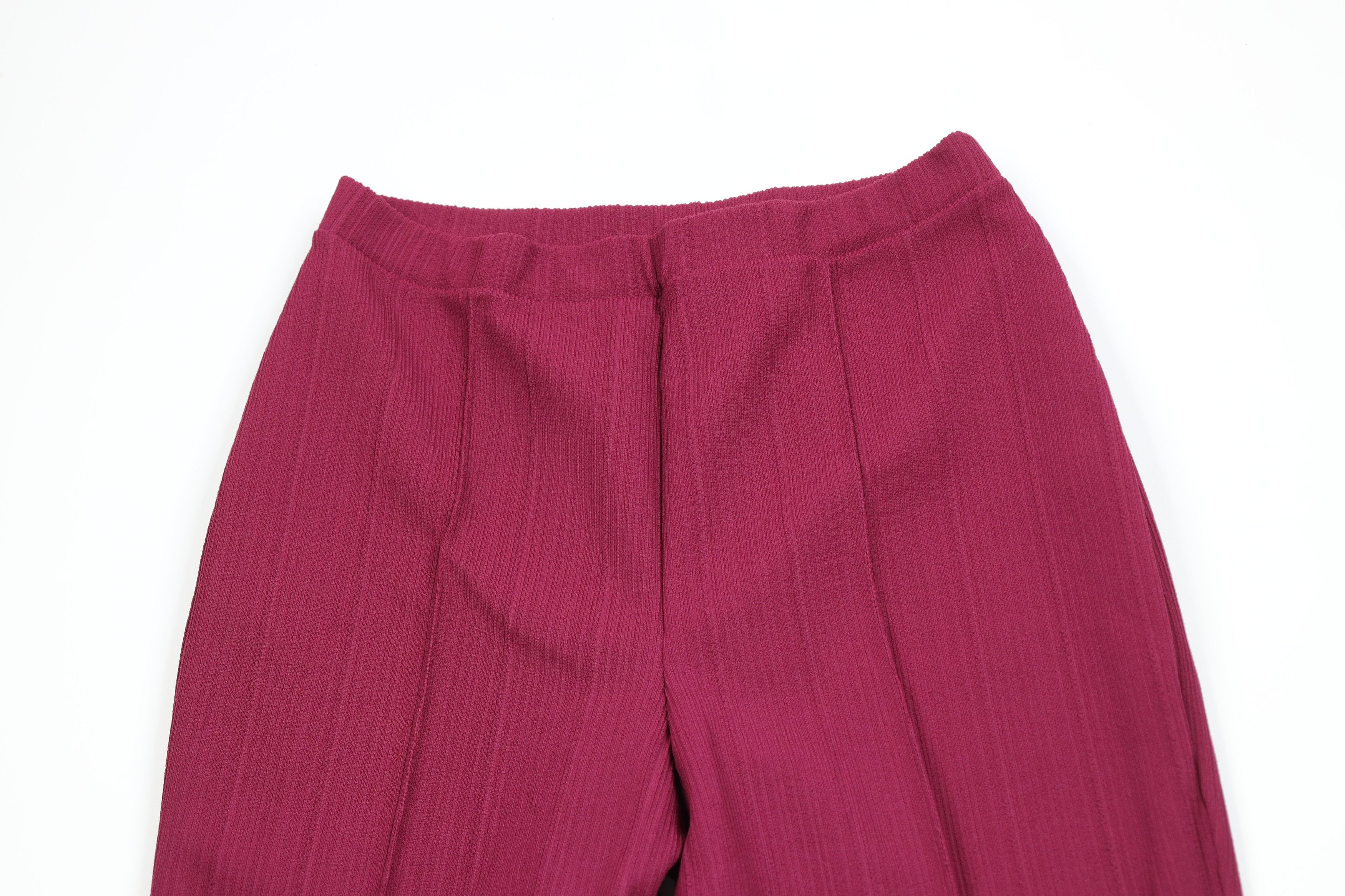 Vintage Vintage 70s Streetwear Knit Bell Bottoms Pants Magenta USA Size 38" / US 16 / IT 52 - 2 Thumbnail