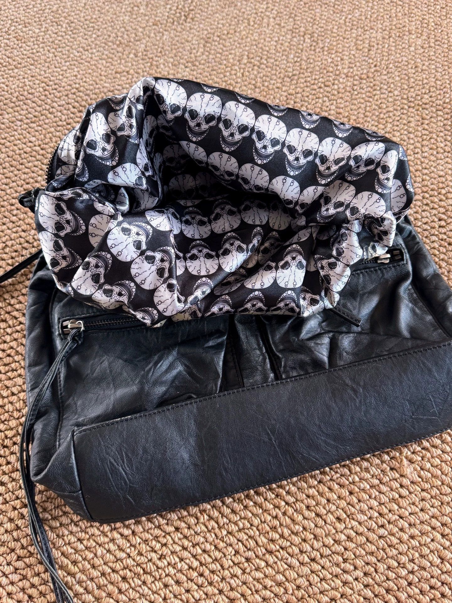 Vintage UK Skull Beaded Leather Armpit Bag Vintage Size ONE SIZE - 9 Thumbnail