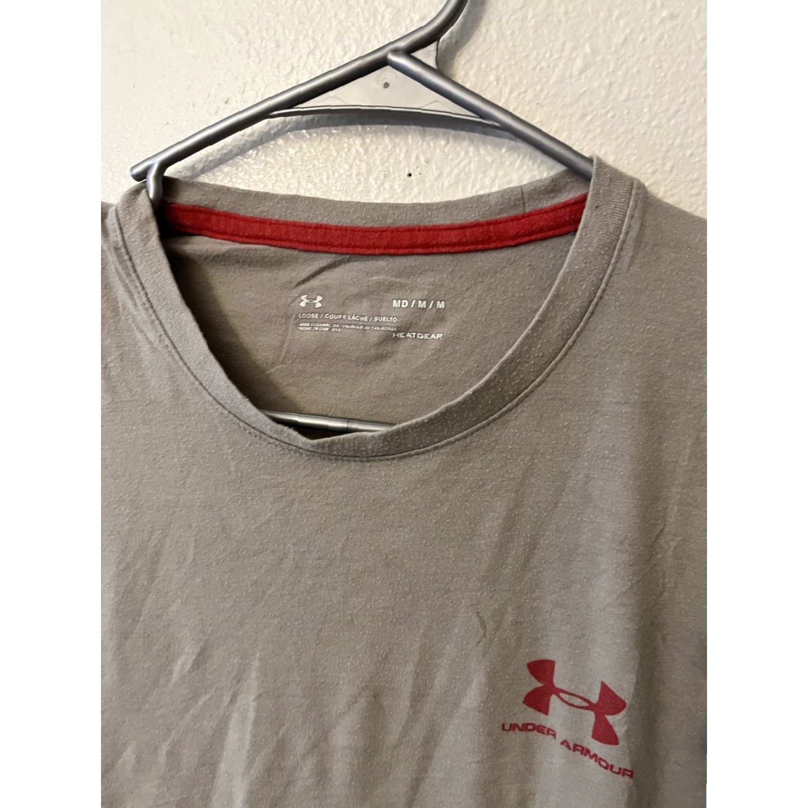 Under Armour Under Armour T-Shirt Men M Short Sleeve Crew Neck Heatgear Beige Graphic Logo Shirt Size US M / EU 48-50 / 2 - 3 Thumbnail