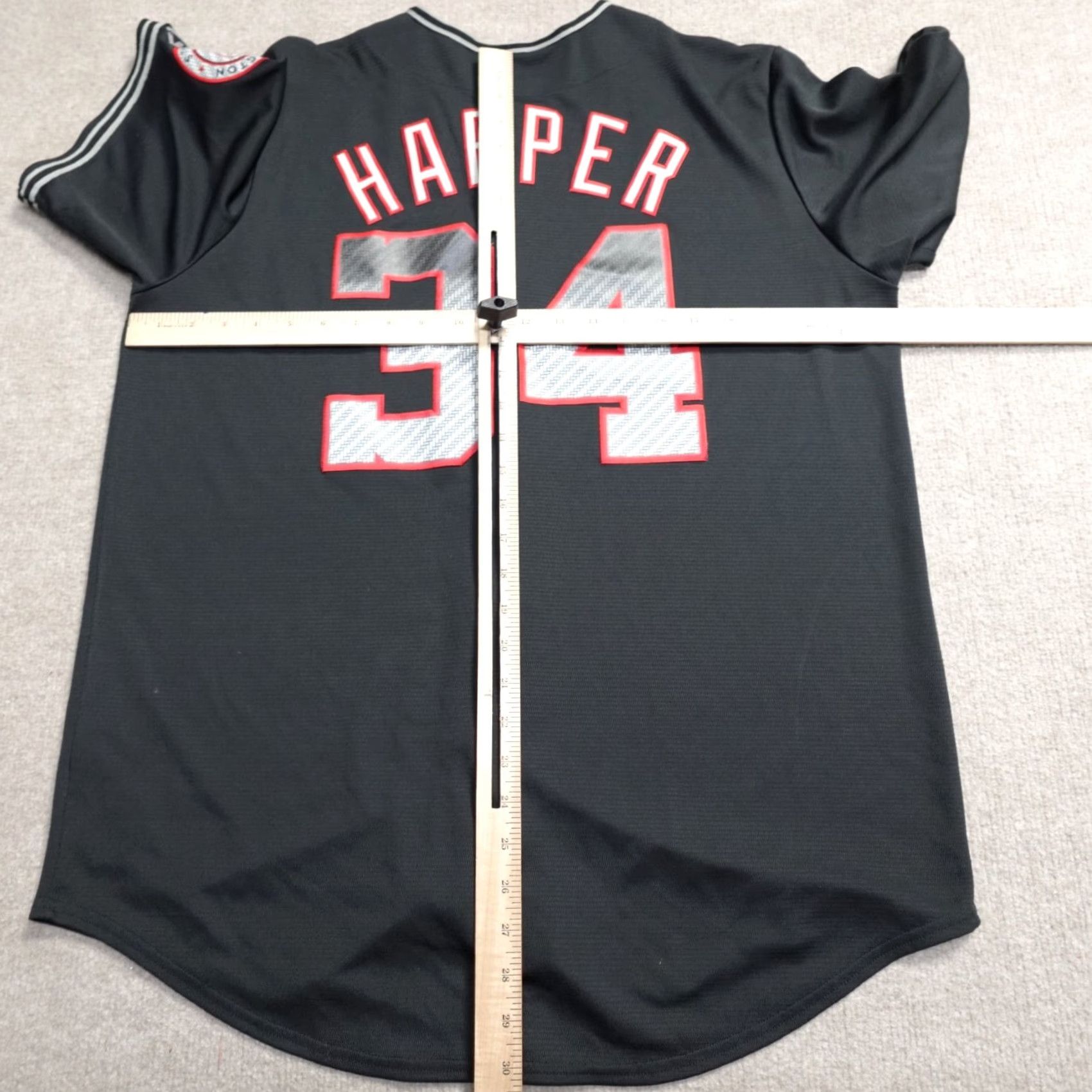 Vintage Majestic Bryce Harper Jersey Baseball Washington Nationals Black L Short Sleeve V-Neck Button Up Casual Mens Size US L / EU 52-54 / 3 - 7 Thumbnail