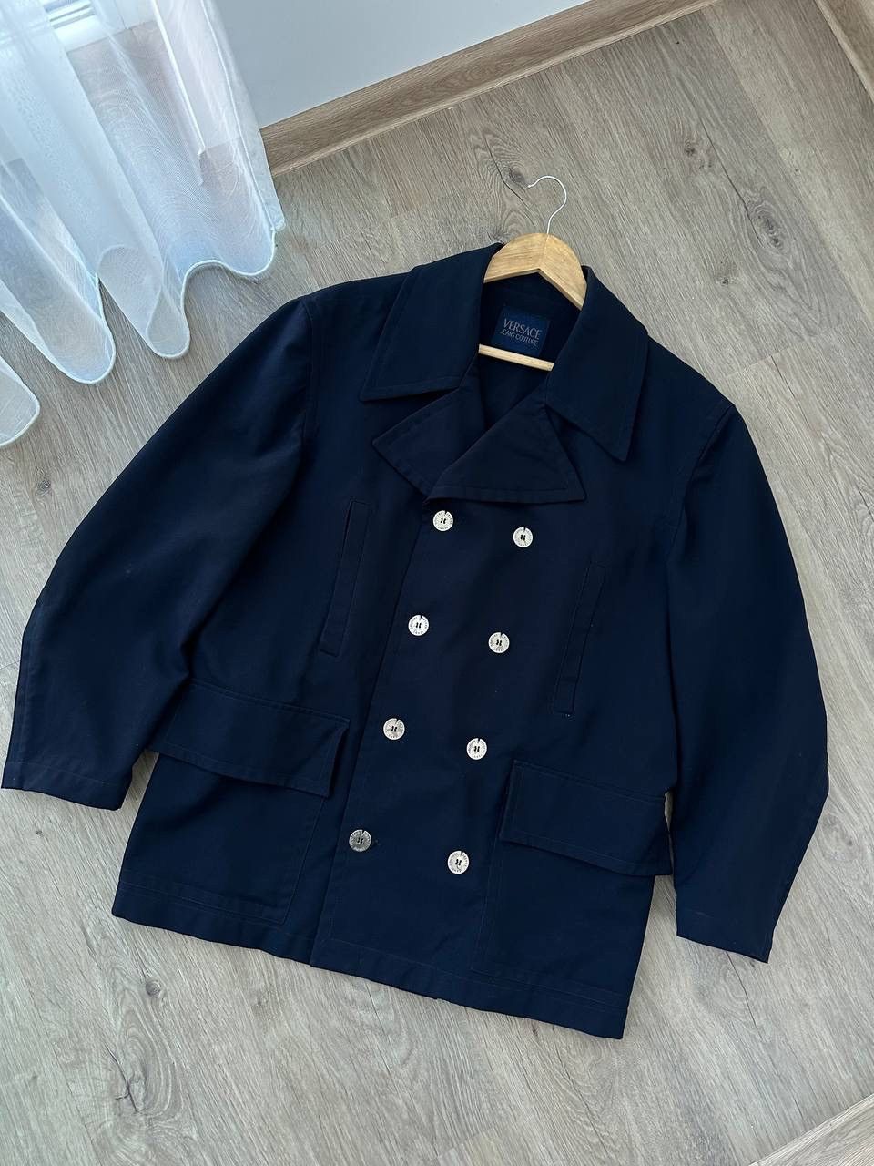 Versace Jeans Couture × Vintage Vintage Versace Jeans Couture Coats Boton Blue Jacket Size L / US 10 / IT 46 - 5 Thumbnail