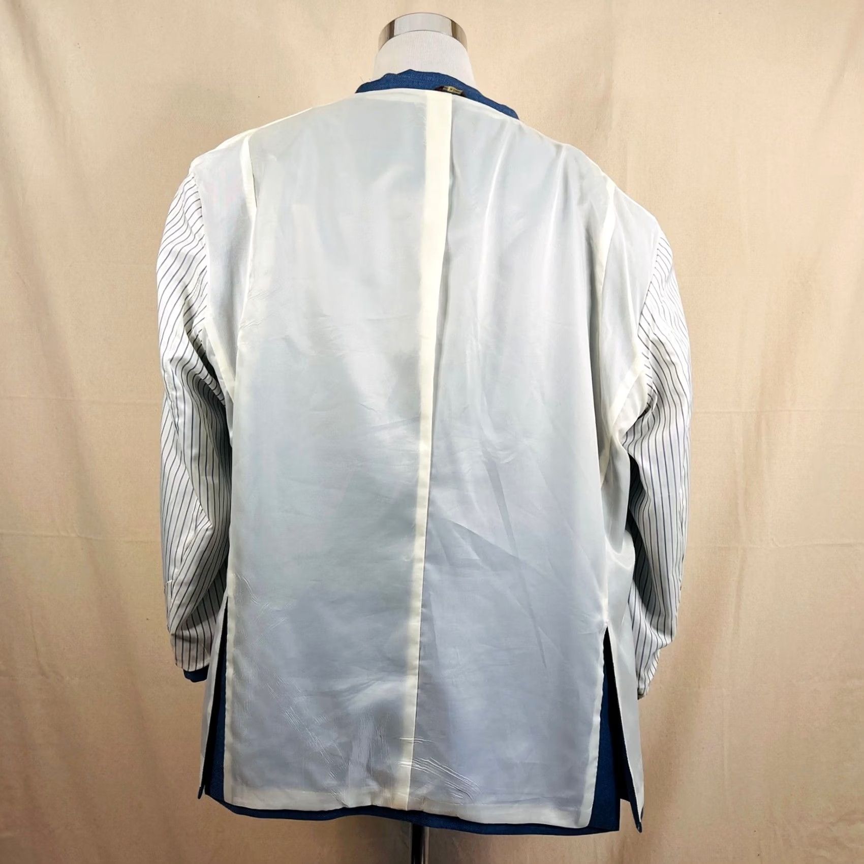 Doublet Oak Hill Sport Coat Blue Solid Two Button Double Vented 54R 56R Poly Rayon Size US L / EU 52-54 / 3 - 8 Thumbnail