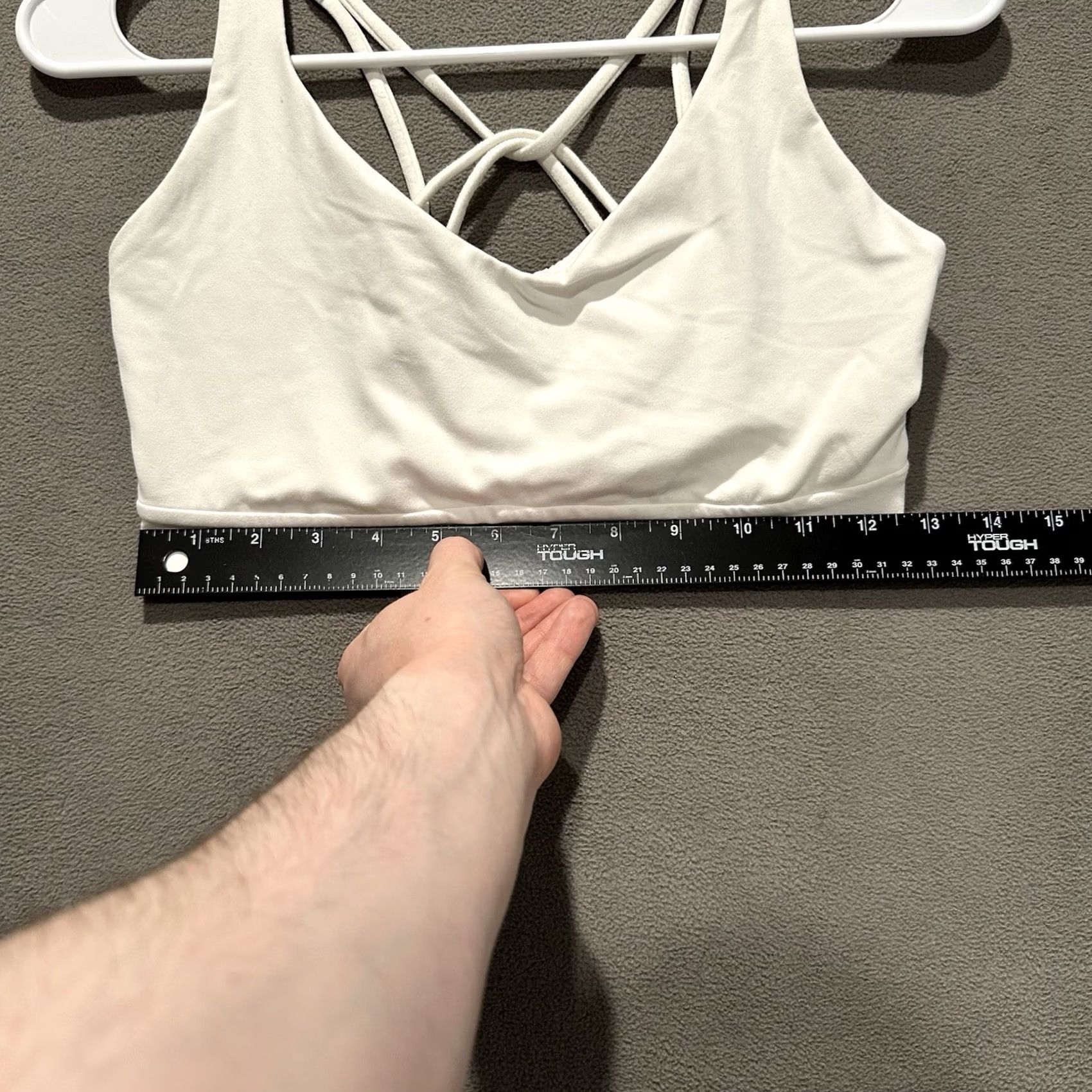 Athleta Athleta Solace Sports Bra Womens Size S White Strappy Crossback Nylon Blend Wireless EUC Size ONE SIZE - 3 Thumbnail
