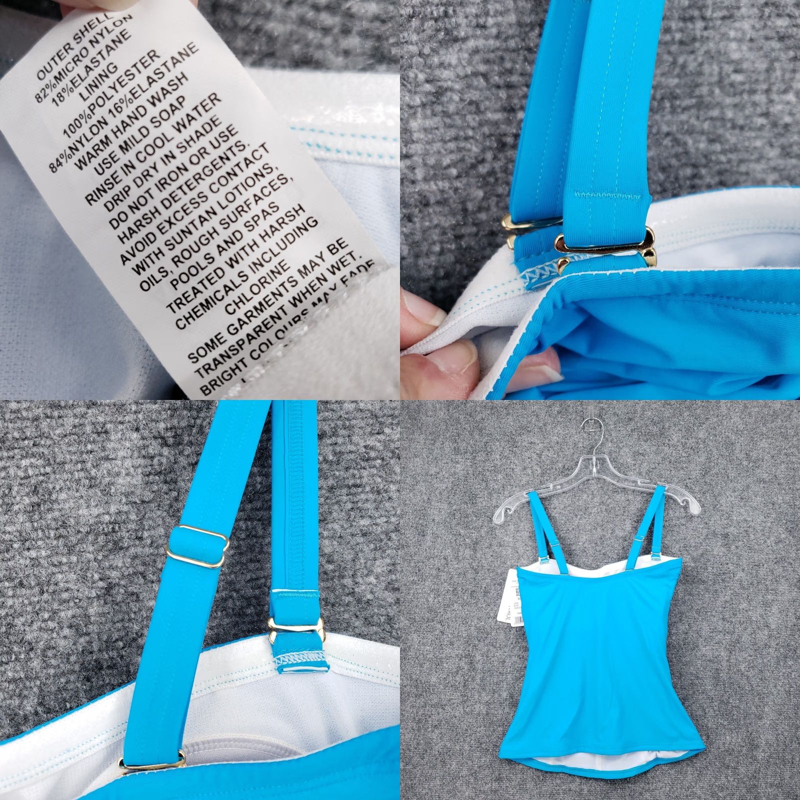 Vintage Togs Tankini Womens 6 Blue Swimwear Padded Rusching Tummy Control NWT Size ONE SIZE - 8 Thumbnail
