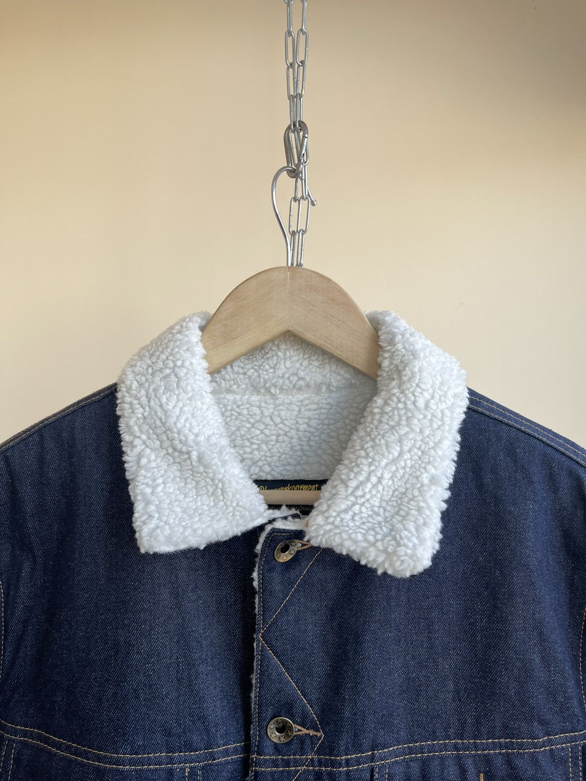 Japanese Brand Bluco Work Garment Boa Riders Sherpa Denim Jacket Lee Storm Size US L / EU 52-54 / 3 - 5 Thumbnail