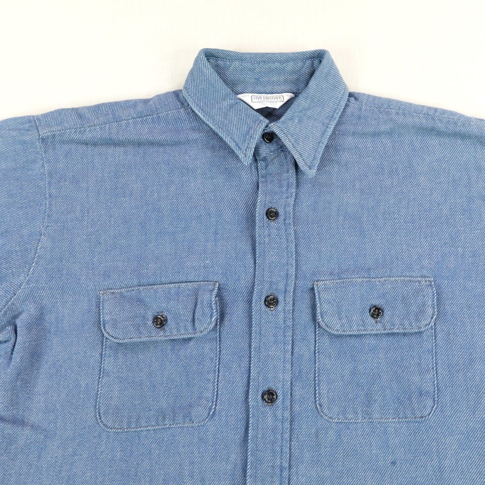 Vintage VINTAGE Five Brother Shirt Mens Large Tall Button-Up Flannel Blue Twill 70s Casual Workwear Mens LT Large Tall Blue Flannel Shirt 1970s Five Brothers Size US L / EU 52-54 / 3 - 2 Thumbnail