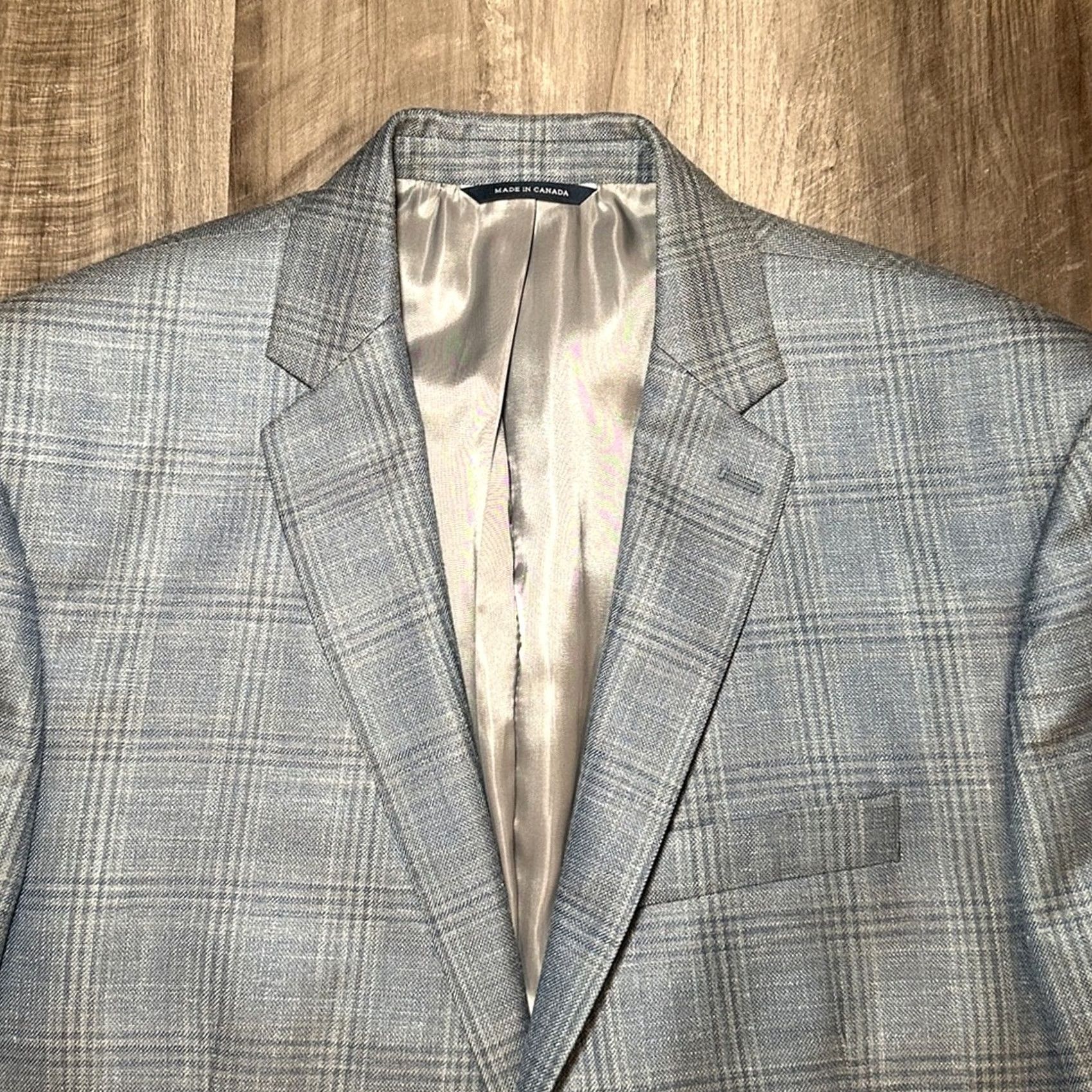 Ralph Lauren Ralph Lauren Blazer Men 44R Wool Silk Linen 2 Piece Wool Silk Linen Blue Gray Plaid Blazer Sport Jacket - 44R Size 44R - 5 Thumbnail