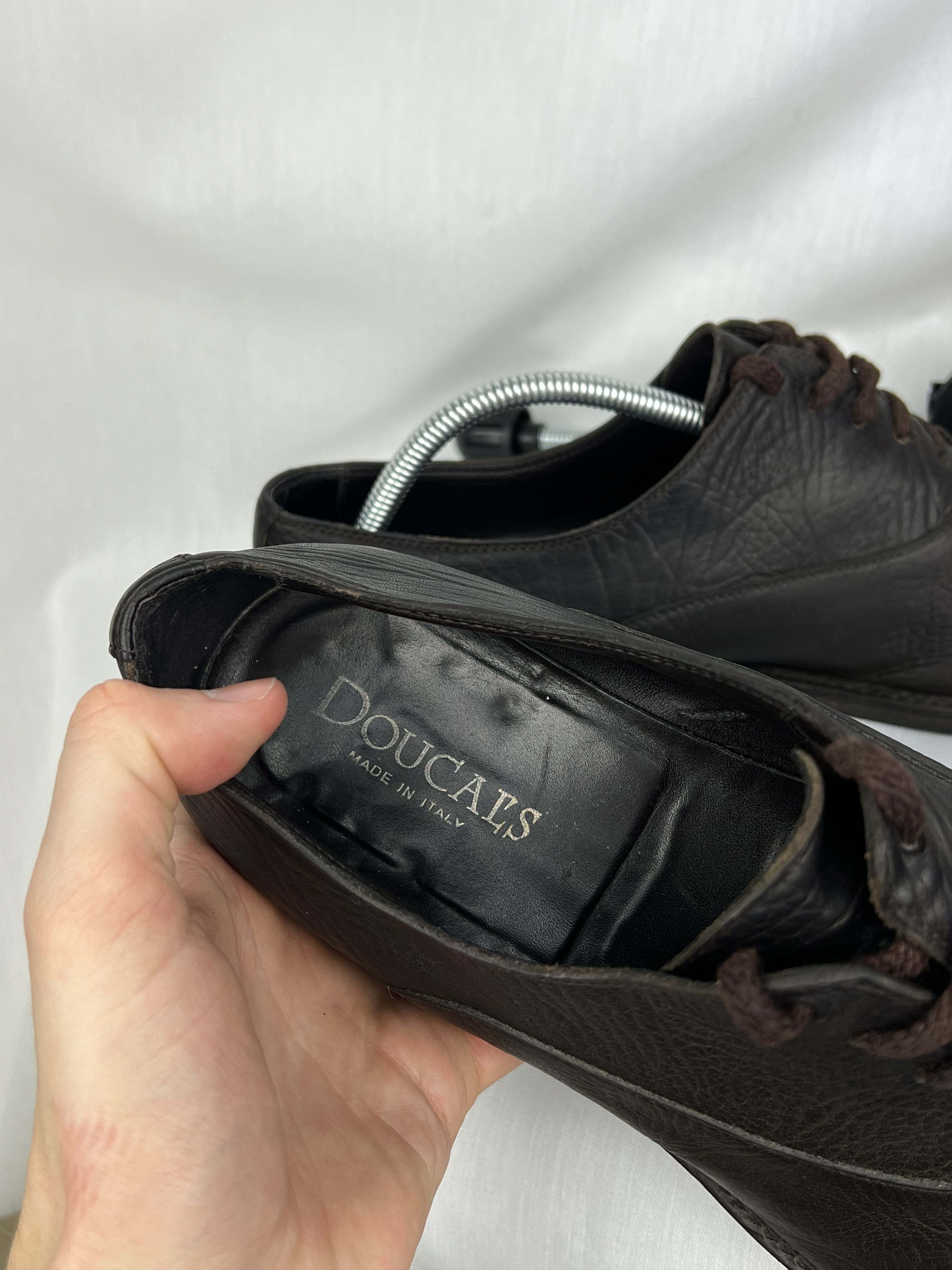 Doucal's Deer Skin Leather Pointed Derby Dress Shoes Size US 10.5 / EU 43-44 - 11 Thumbnail