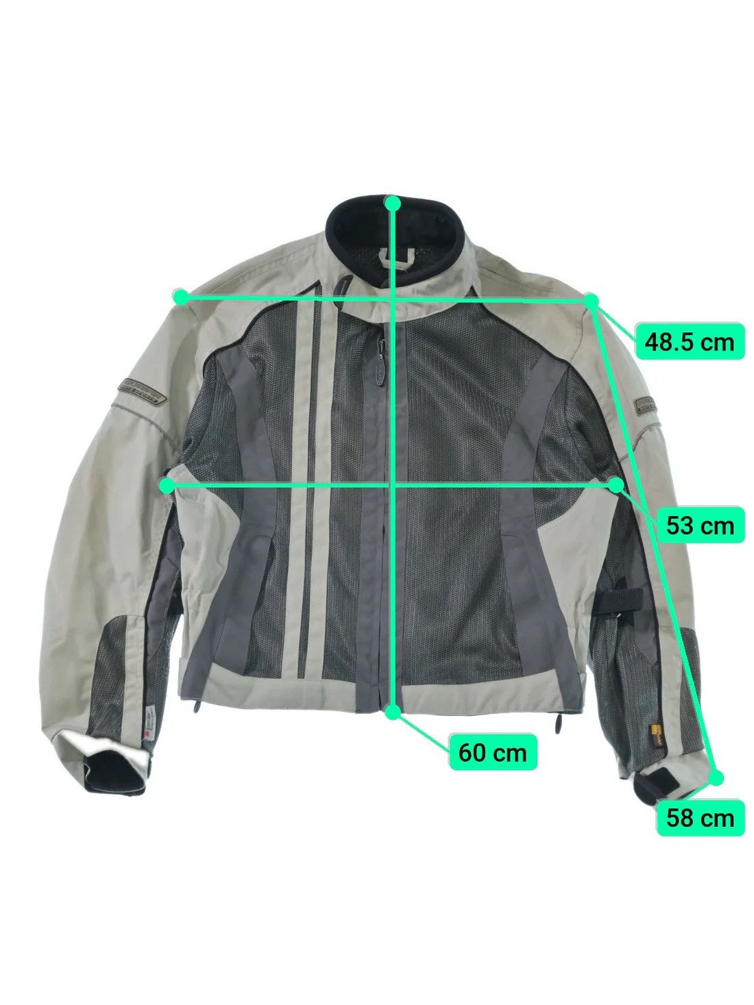 Vintage White/grey/silver mesh biker jacket fits like M Size US M / EU 48-50 / 2 - 3 Thumbnail