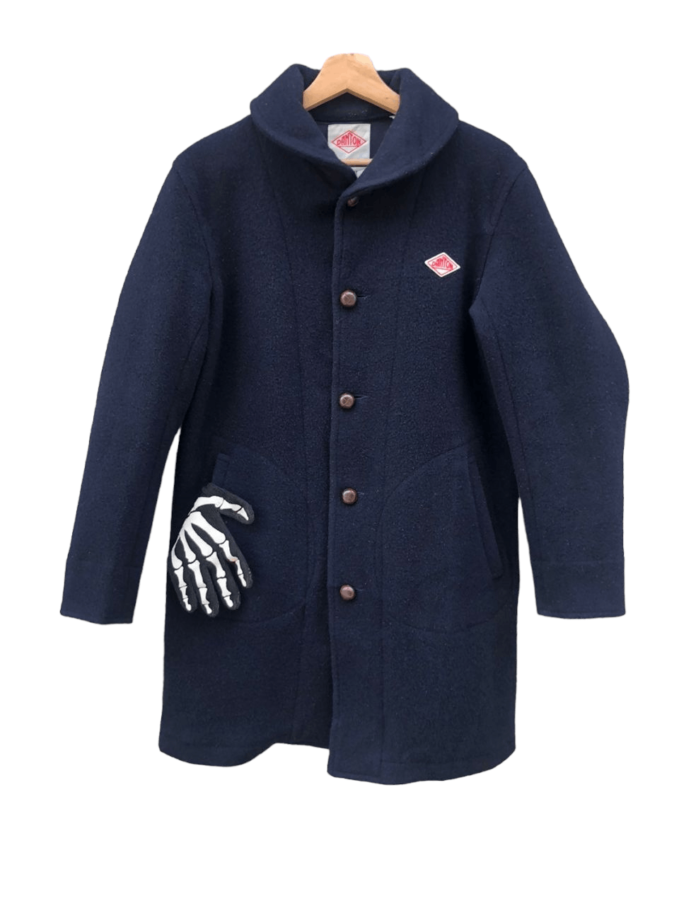image of Cashmere Wool x Danton Vintage Danton Vetements De Travails Wool Jacket Saiz 38 in Navy Blue (Size 