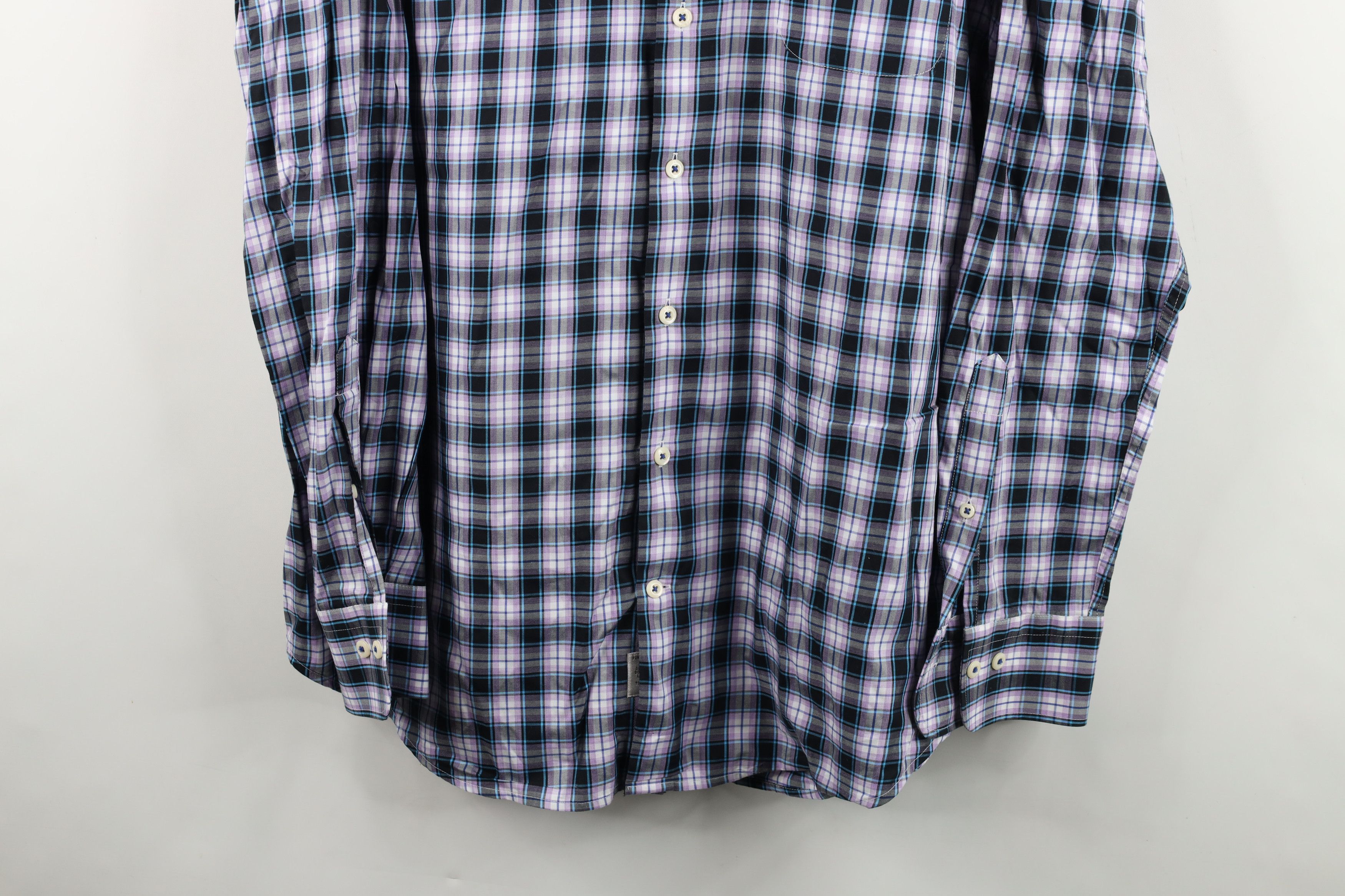 Peter Millar Peter Millar Cotton Collared Button Down Shirt Purple Plaid Size US L / EU 52-54 / 3 - 3 Thumbnail