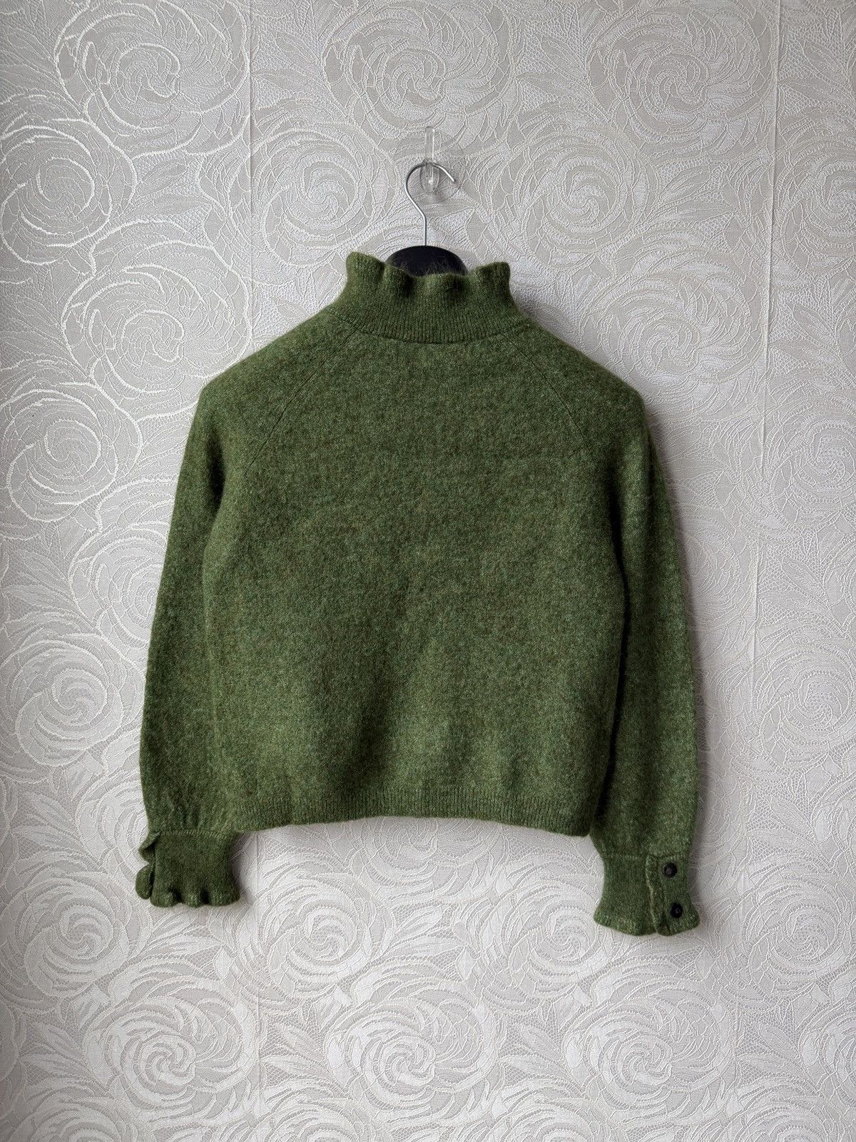Sezane La Maille Sezane Green Merino Mohair Blend Sweater Luxury Size XS / US 0-2 / IT 36-38 - 6 Thumbnail