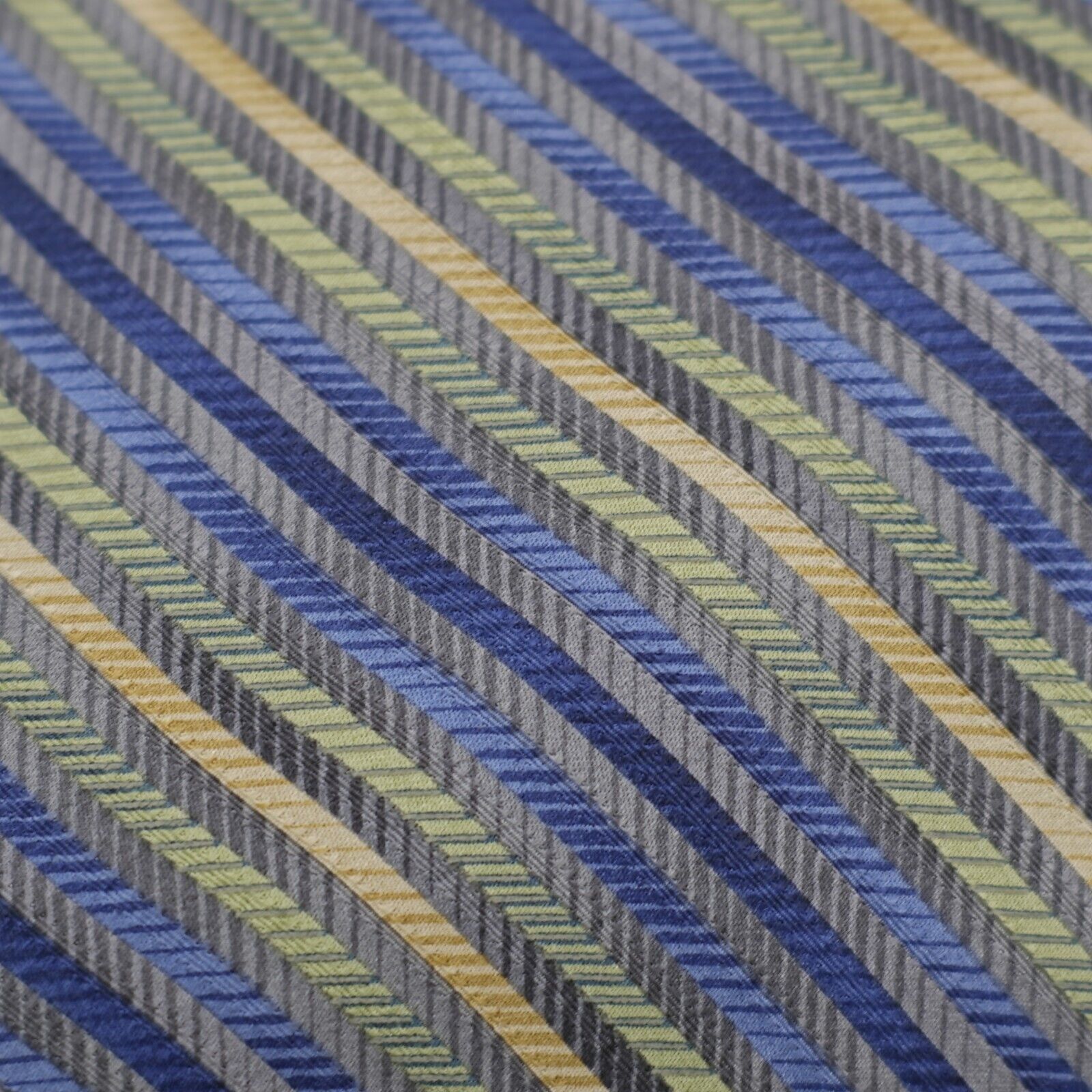 Calvin Klein Calvin Klein Gray Multi-Colored Striped Woven Wide Silk Tie Size ONE SIZE - 2 Thumbnail