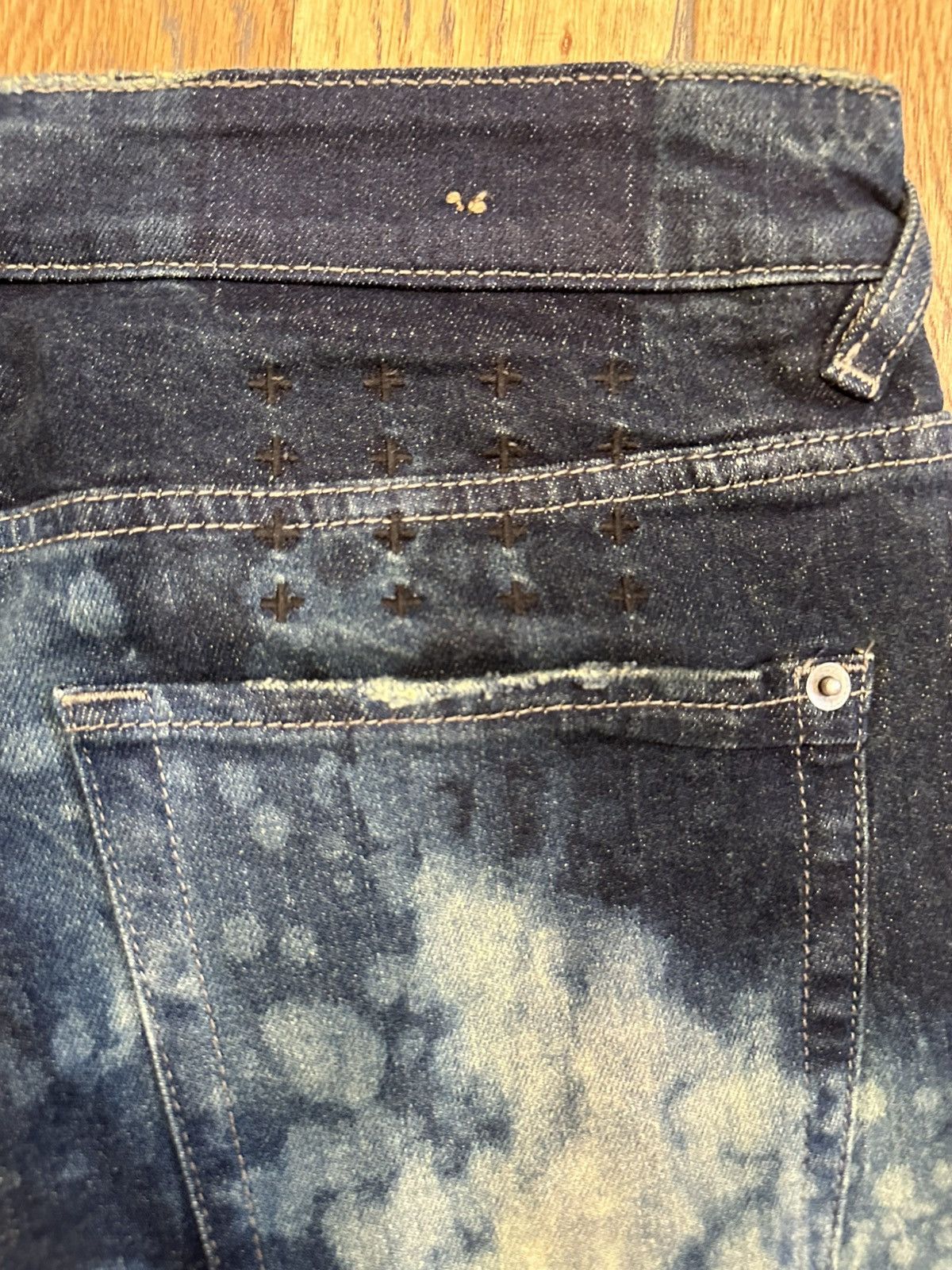 Ksubi Ksubi Dark Blue Bleached Denim Jeans Sz 32 Size US 32 / EU 48 - 4 Thumbnail