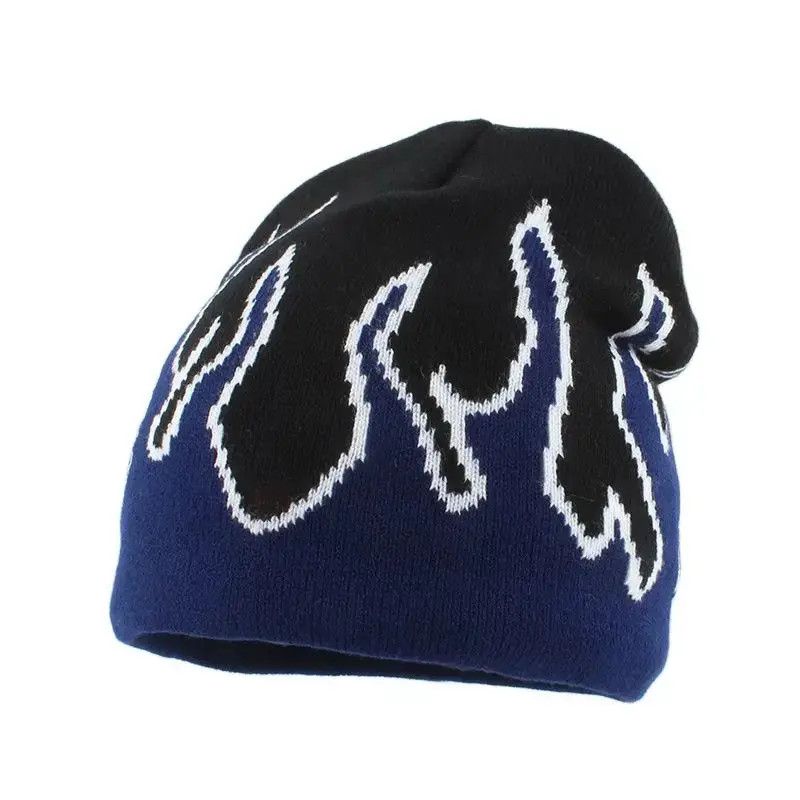 Other Blue Flame Beanies Hat Knitted Size ONE SIZE - 2 Thumbnail