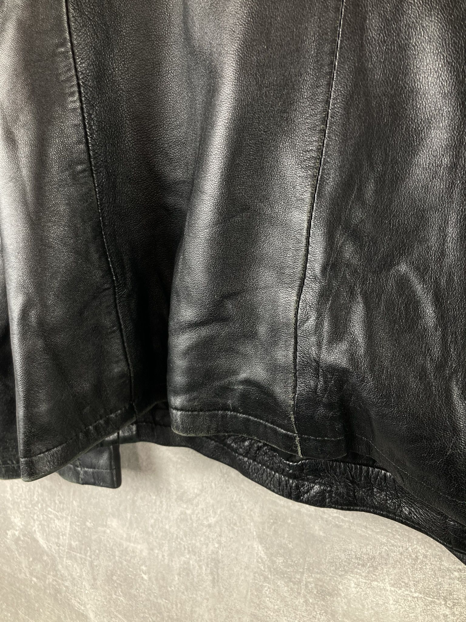 Valentino Vintage Valentino Jeans black avant garde leather jacket Size XL / US 12-14 / IT 48-50 - 14 Thumbnail