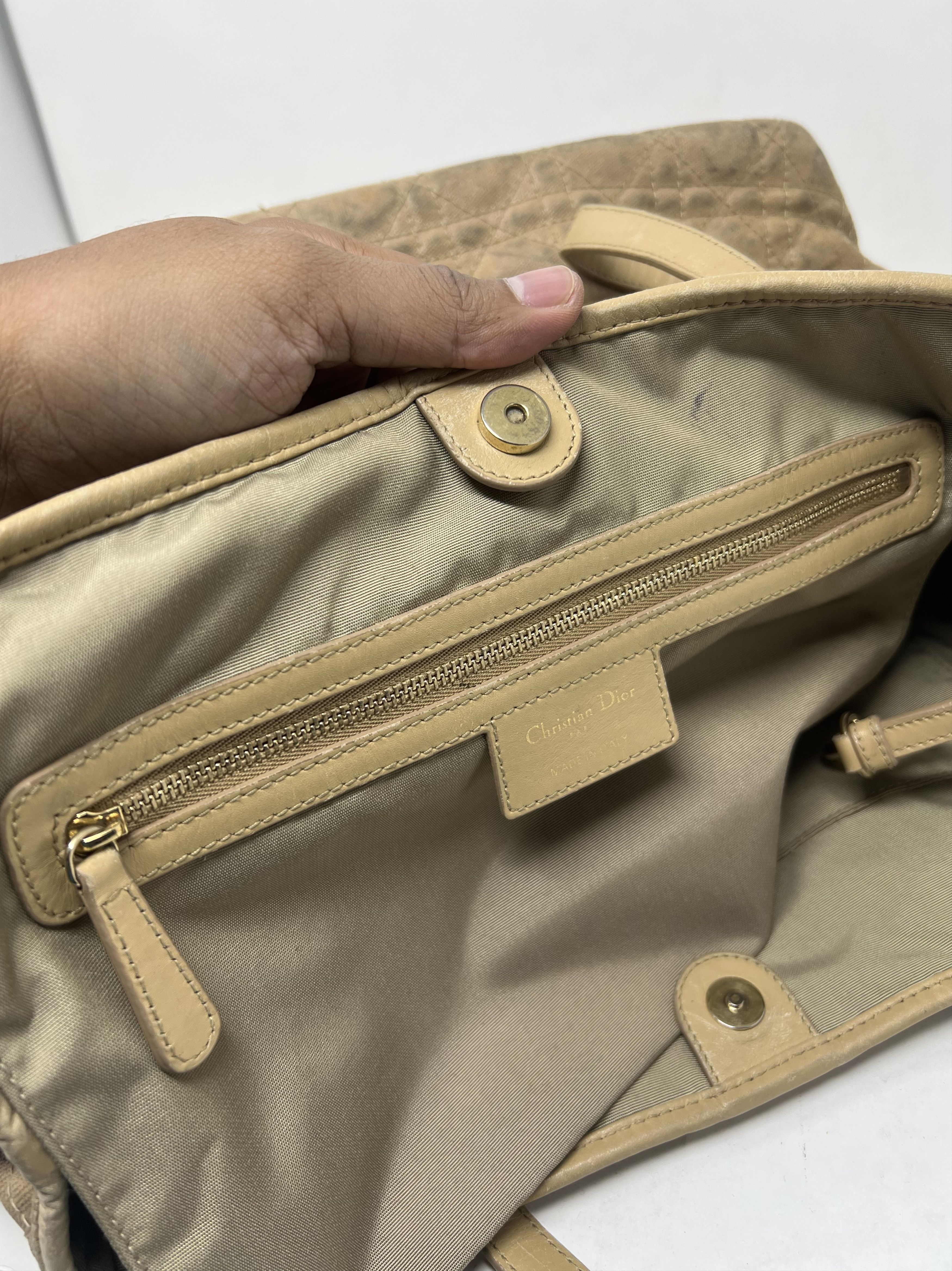 Christian Dior Monsieur Christian Dior Panarea Cannage Quilted Canvas Tote Size ONE SIZE - 21 Thumbnail