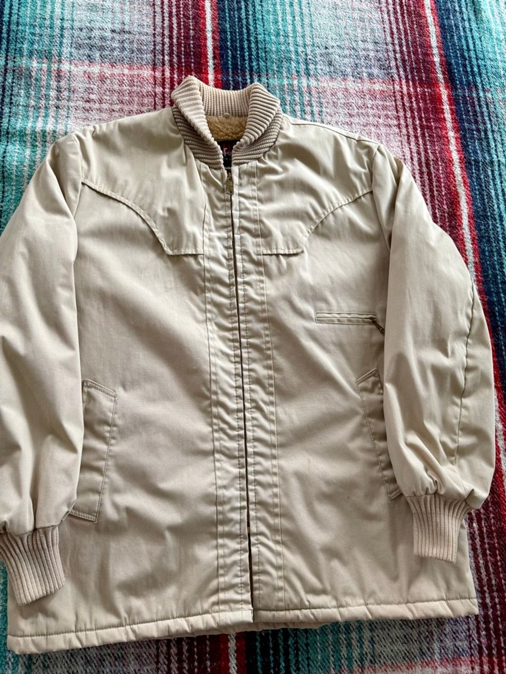 Vintage 70s Tan Fleece Lined Ranch Coat 44/L Size US L / EU 52-54 / 3 - 2 Thumbnail