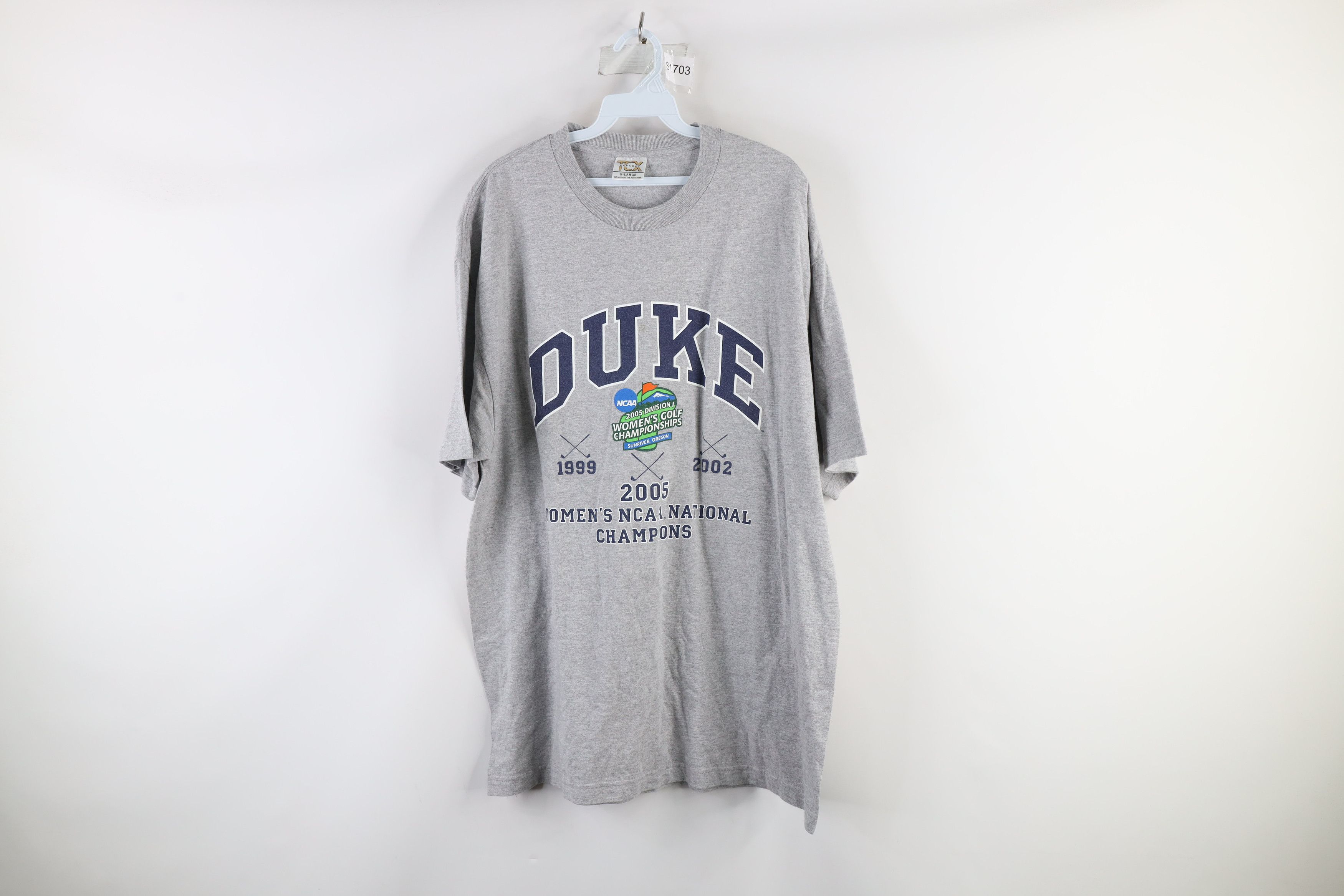 Vintage Vintage Golf Champs Duke University T-Shirt Heather Gray Size US XL / EU 56 / 4 - 1 Thumbnail