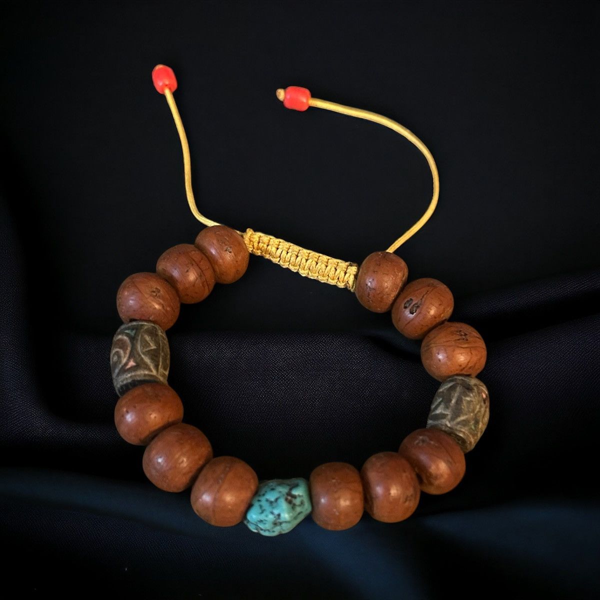 Other Turquoise and wooden bead adjustable bracelet Size ONE SIZE - 1 Thumbnail