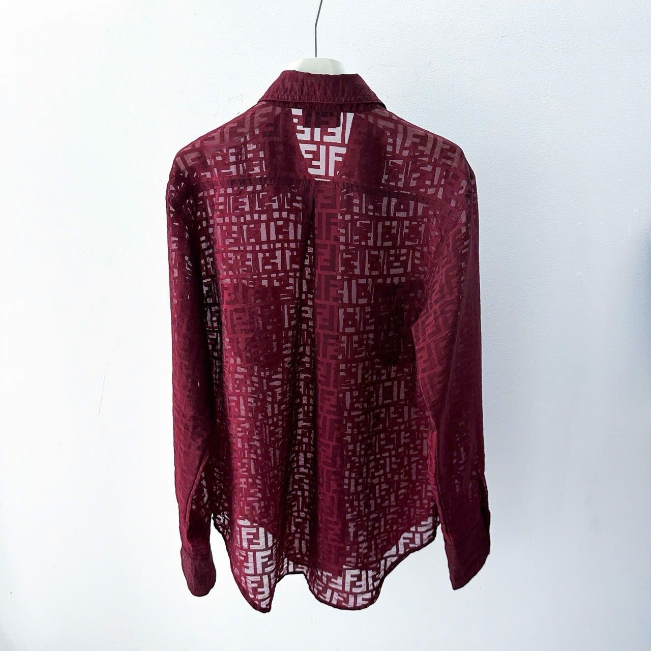 Fendi 1980s Fendi Zucca See Throught Blouse Size L / US 10 / IT 46 - 3 Thumbnail
