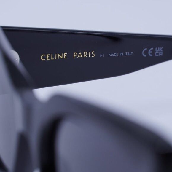Celine Celine CL40277I 01A Sunglasses Shiny Black Cat Eye Frame Size ONE SIZE - 8 Thumbnail