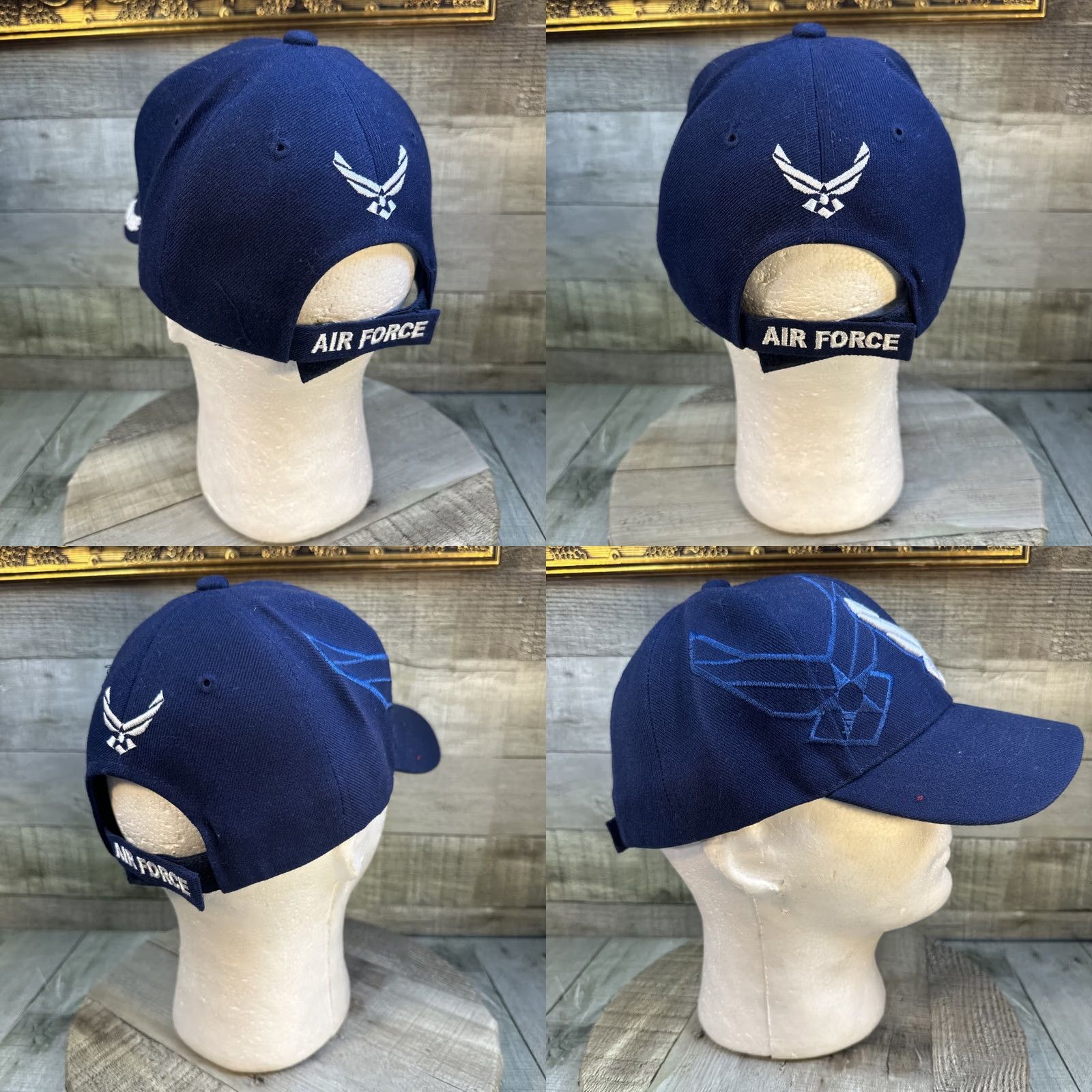Vintage U.S. Air Force Hat Blue Embroidered Logo Adjustable Military Cap USAF Men's One Size Baseball Cap Size ONE SIZE - 8 Thumbnail