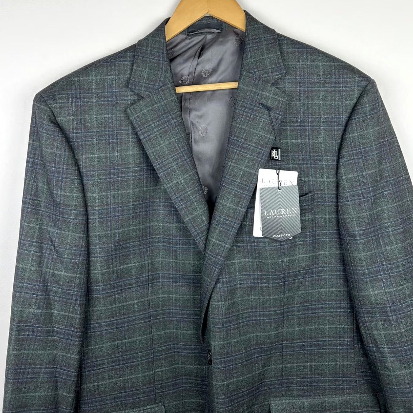 Ralph Lauren Ralph Lauren Blazer Grey Plaid Mens L Size 42R - 2 Thumbnail