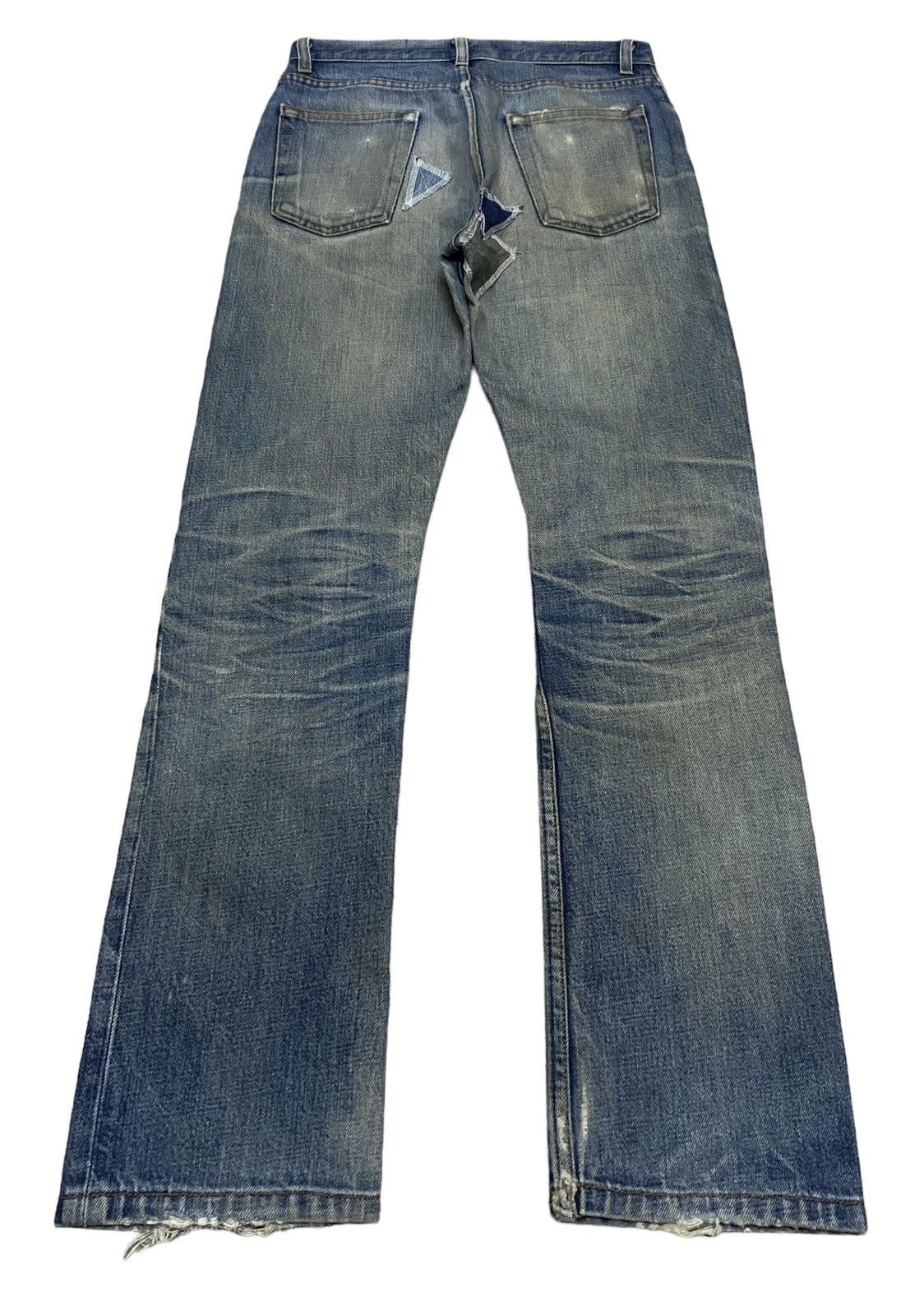 Helmut Lang Rare Design Vintage Brand Helmut Lang Patchwork Jeans 1990s Size US 26 / EU 42 - 2 Thumbnail