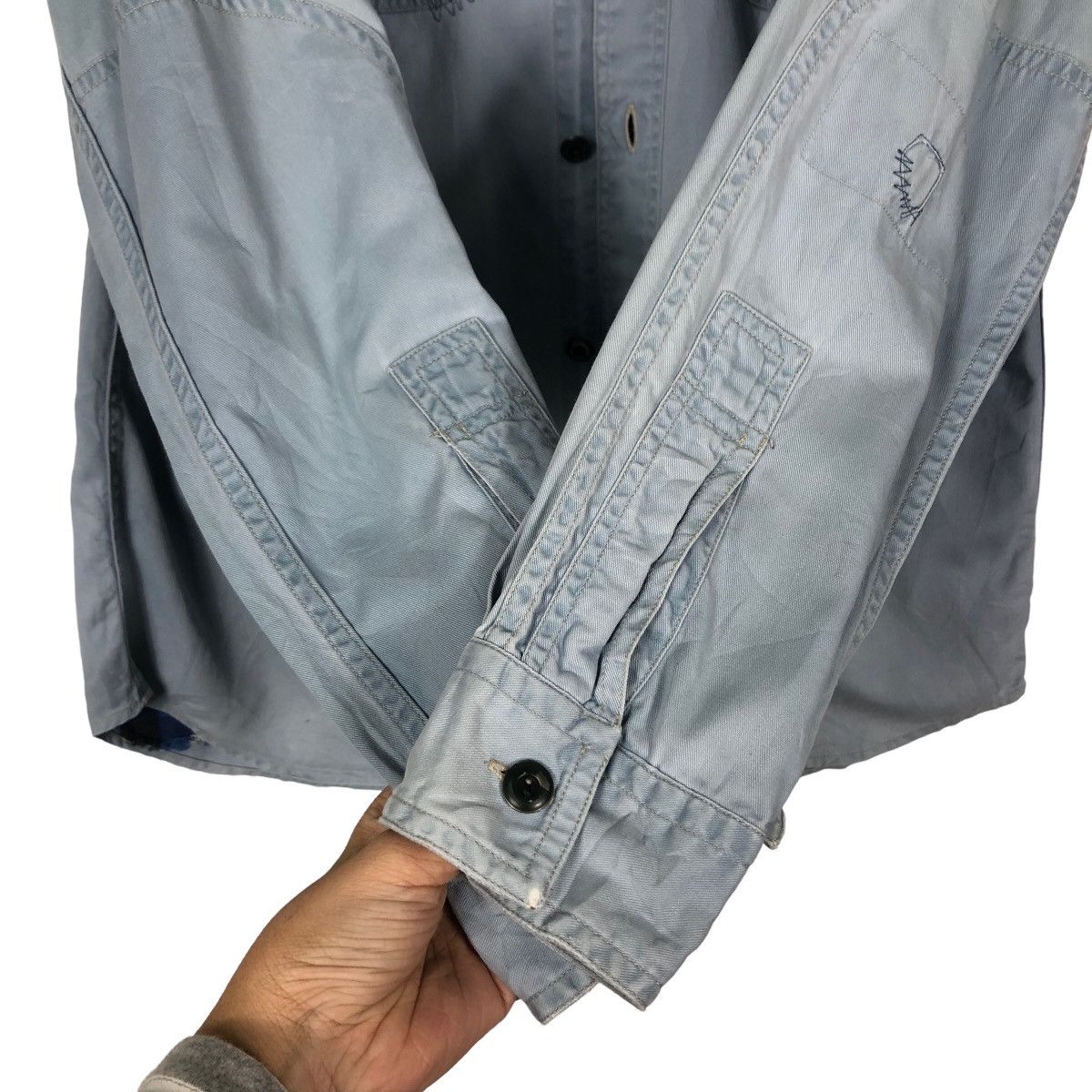 Polo Ralph Lauren 🔥90’s Chambrey Shirt Jacket Navajo Aztec Shoulders Design Size US S / EU 44-46 / 1 - 12 Thumbnail