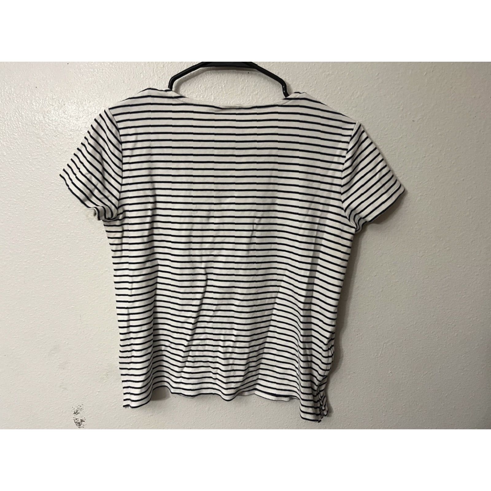 Nautica Nautica Shirt Women Medium Striped V-Neck Knit Cap Sleeve Multicolor Nautical Casual Size M / US 6-8 / IT 42-44 - 2 Thumbnail