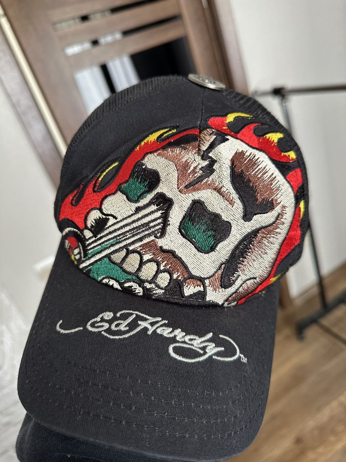 Ed Hardy Ed Hardy Christian Audigier Y2K Cap Hat Vintage Skull Print Size ONE SIZE - 4 Thumbnail