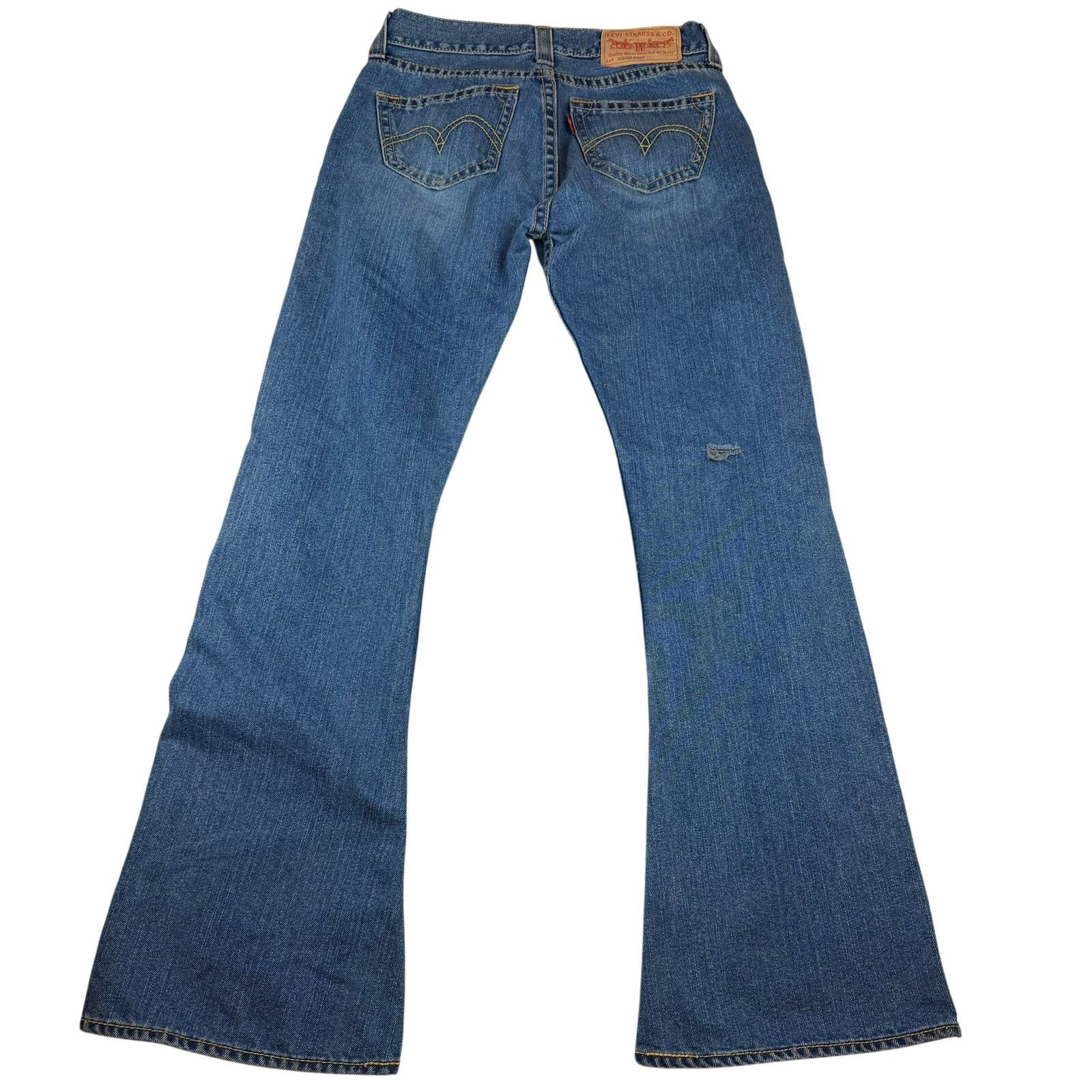 Levi's Y2K Levi's Type 1 Tough Boot Distressed Bootcut Jeans Size 8 Size 30" / US 8 / IT 44 - 3 Thumbnail