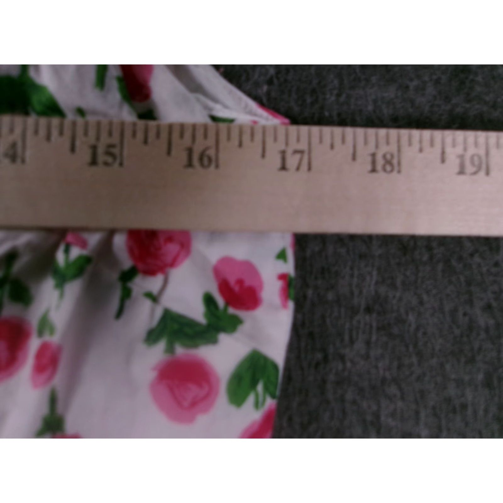 Talbots VINTAGE Talbots Dress Women 8 White Pink Floral Ruffle Trim Fit & Flare Casual Summer Sleeveless Knee Length USA Size M / US 6-8 / IT 42-44 - 3 Thumbnail