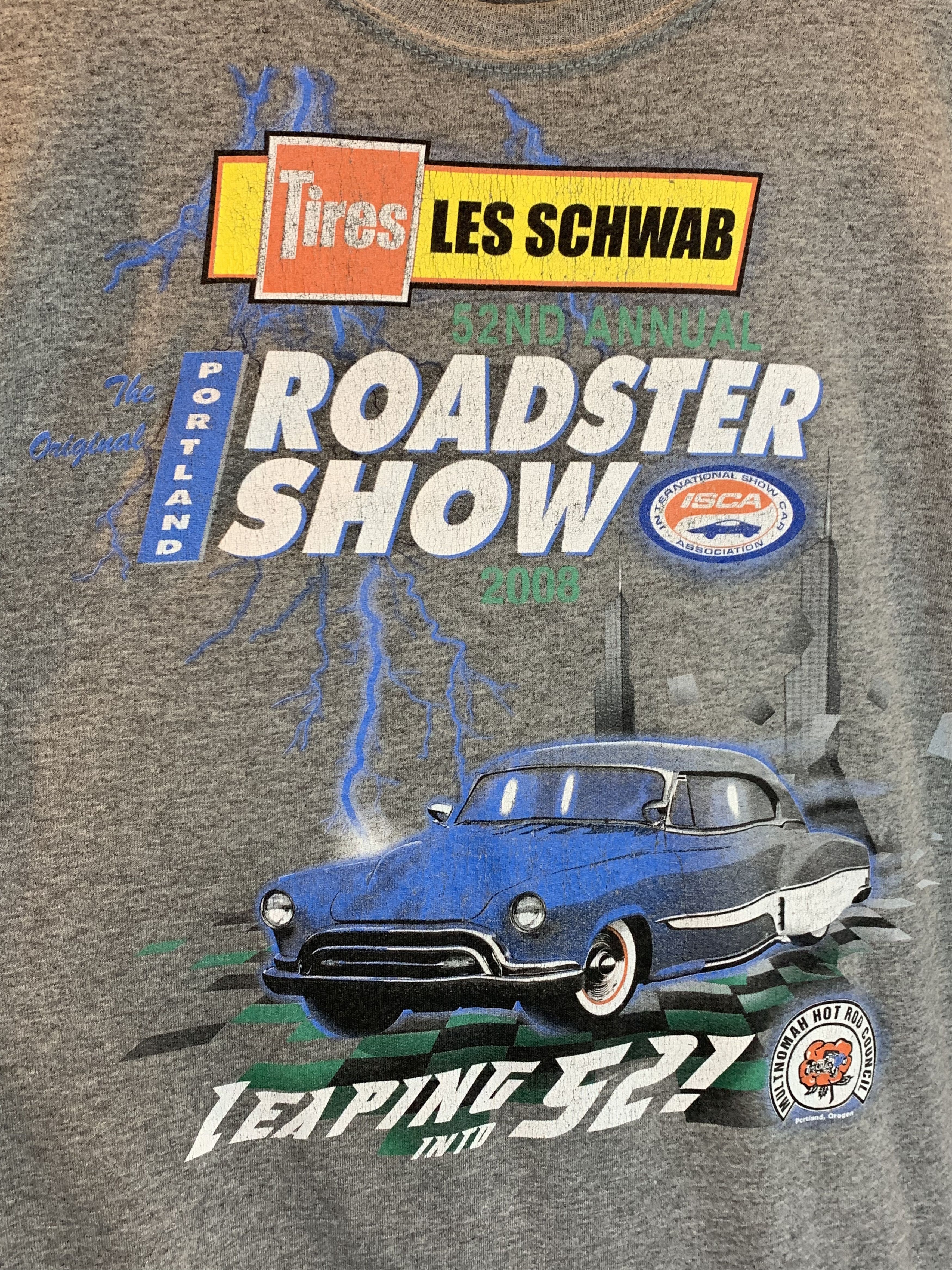 Vintage *RARE* Vintage Hot Rod Roadster Show Lightning Car Art Shirt Size US XL / EU 56 / 4 - 3 Thumbnail