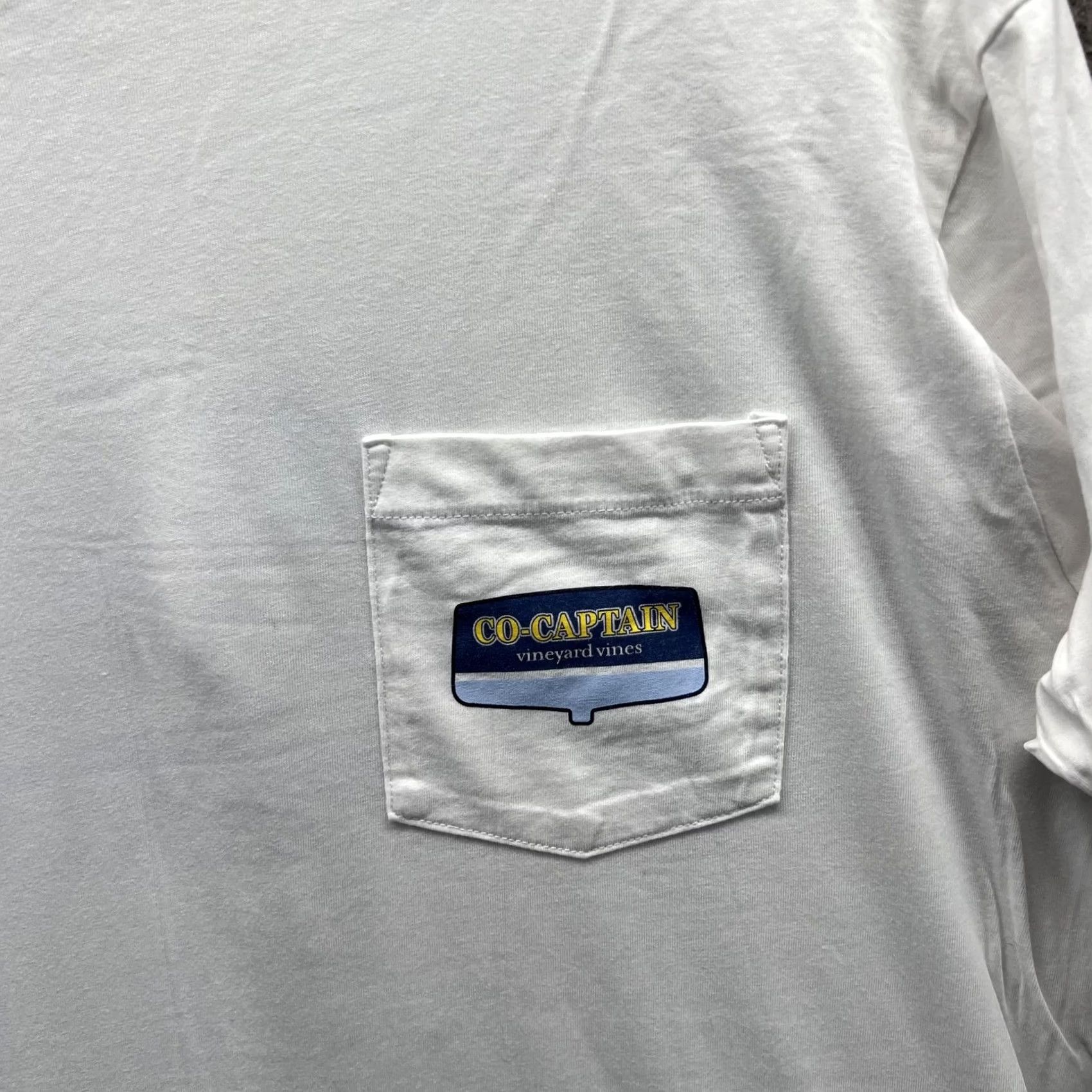 Vineyard Vines Vineyard Vines Shirt Mens Medium White Long Sleeve Co-Captain Pocket Tee Tagless Shirt Size US M / EU 48-50 / 2 - 7 Thumbnail